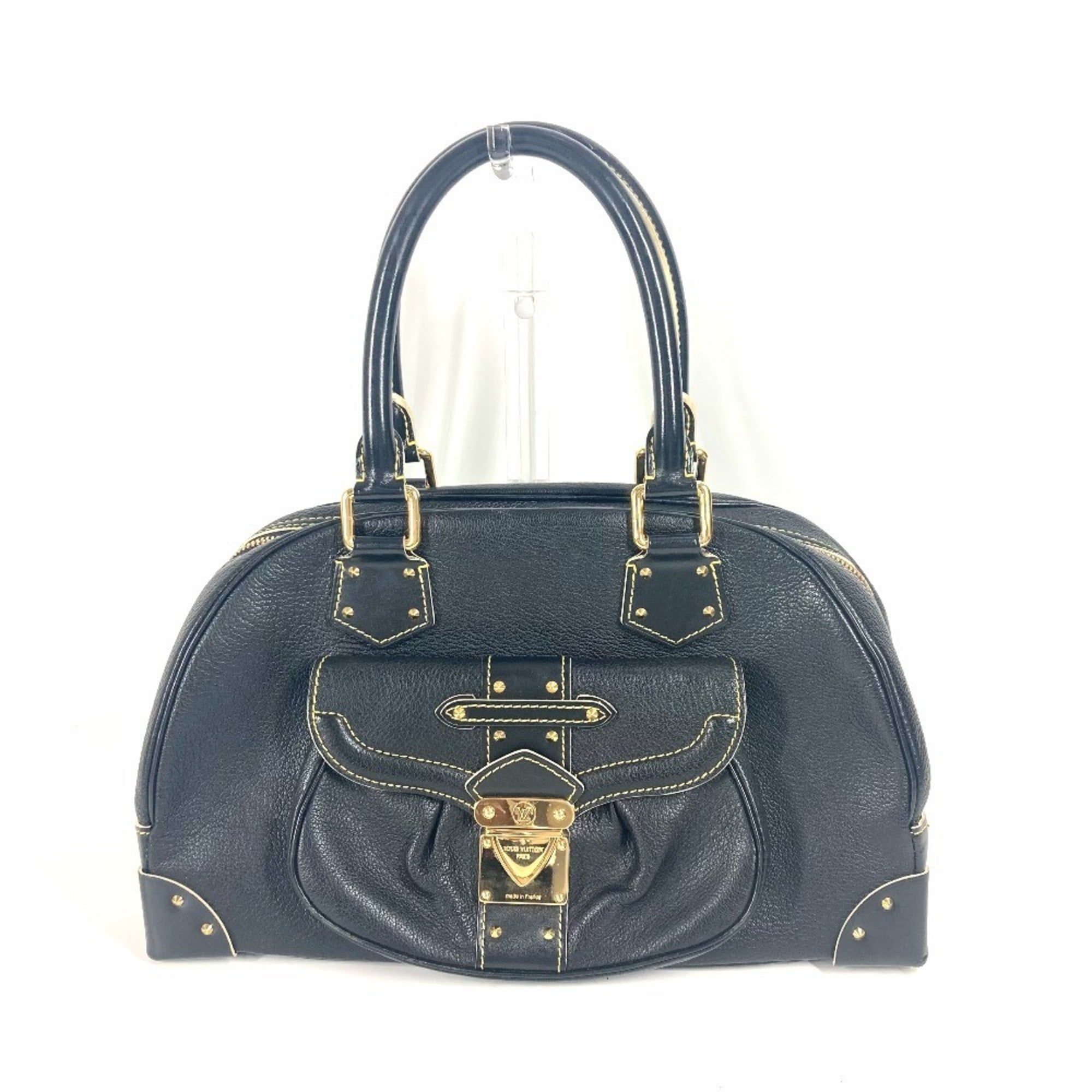 Louis Vuitton Suhali Black Noir Suhali Leather Boston Bag Handbag Shoulder Bag