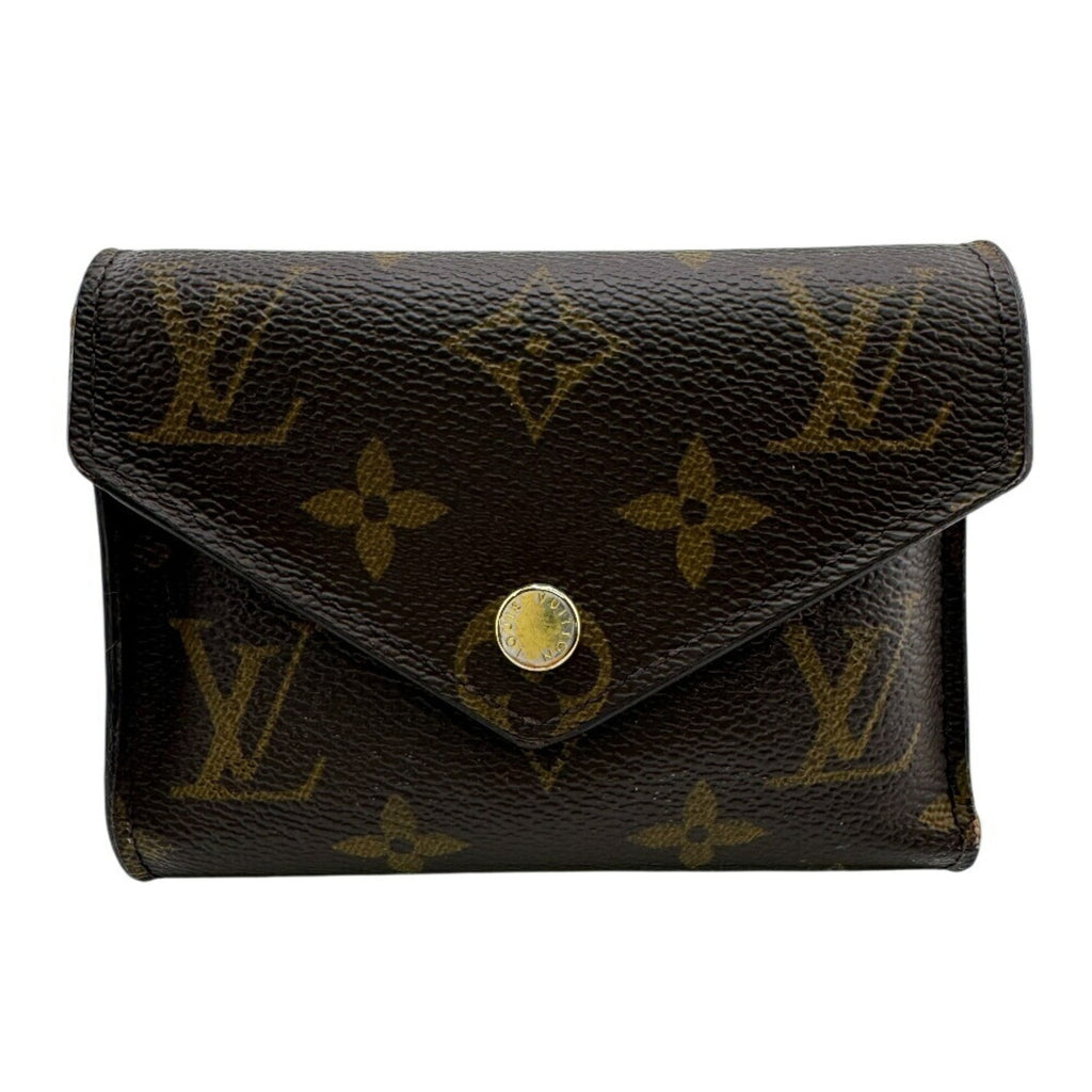 Louis Vuitton Gold Brown Leather Wallet (Tri-Fold)
