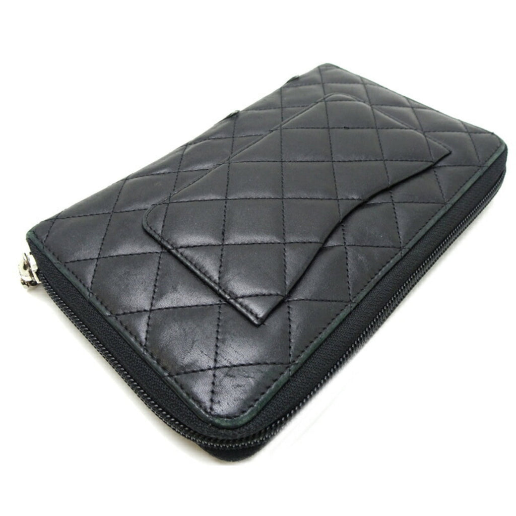 Chanel Black Leather Long Wallet (Bi-Fold)