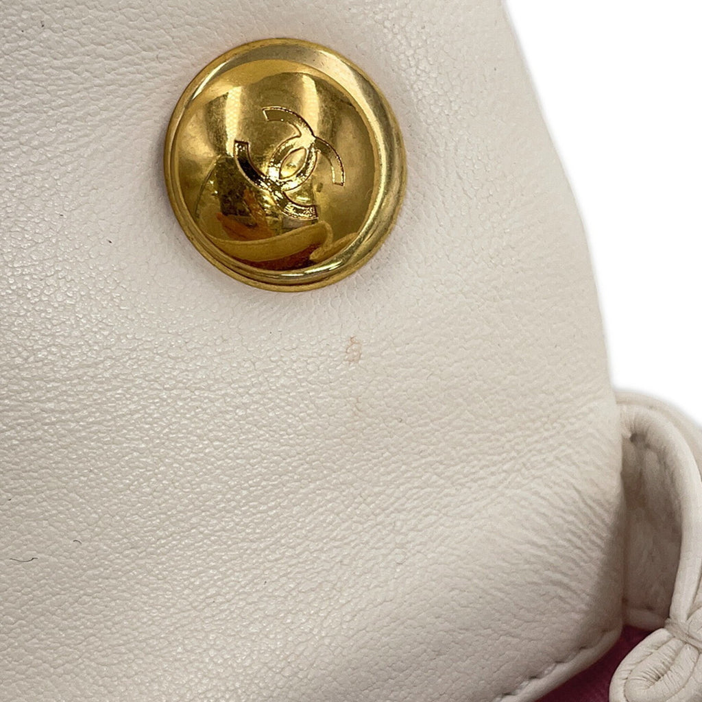 Chanel White Leather Handbag Shoulder Bag