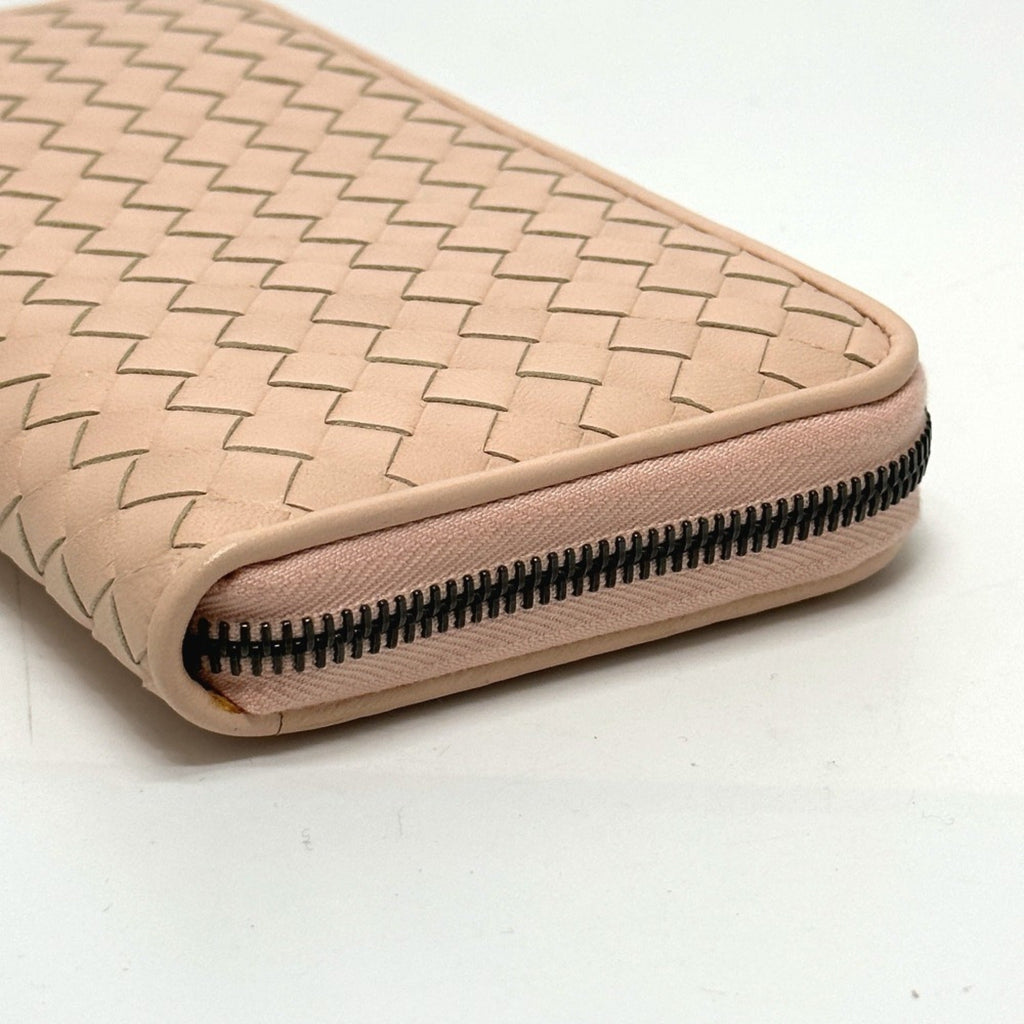 Bottega Veneta Pink Intrecciato Long Wallet (Bi-Fold)