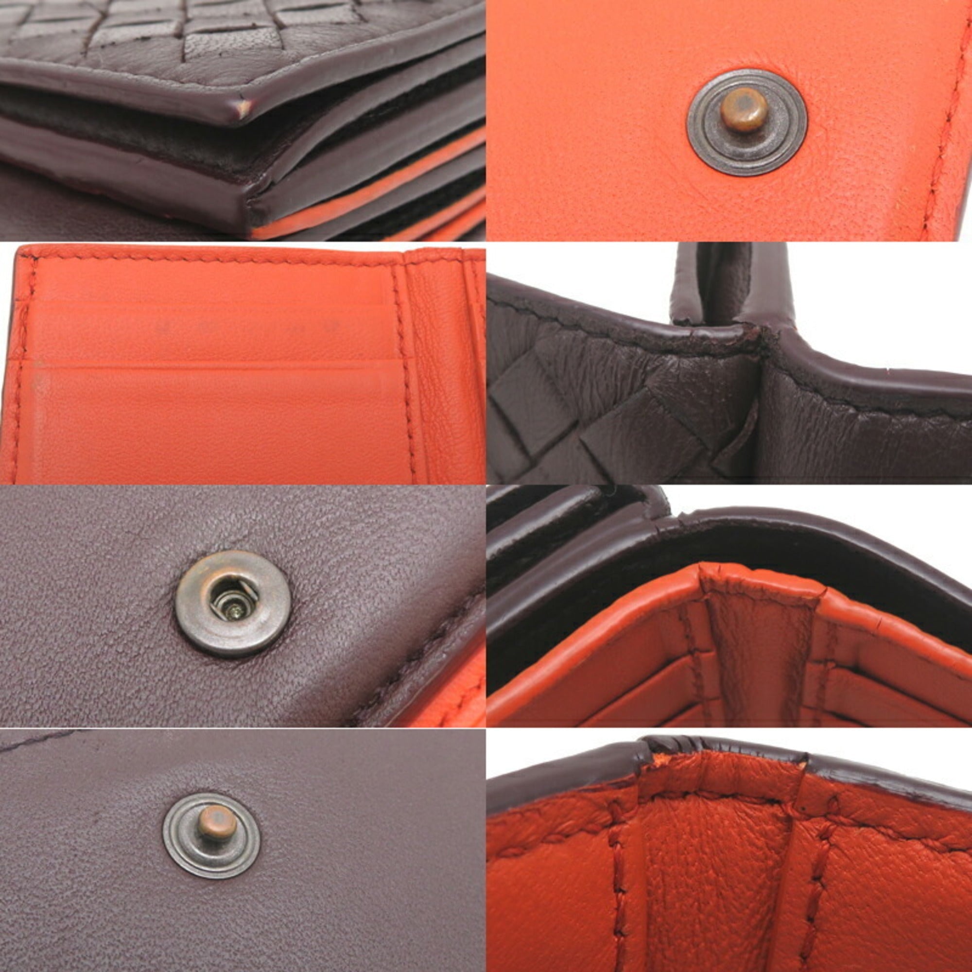 Bottega Veneta Bordeaux Brown Brown Leather Wallet (Tri-Fold)