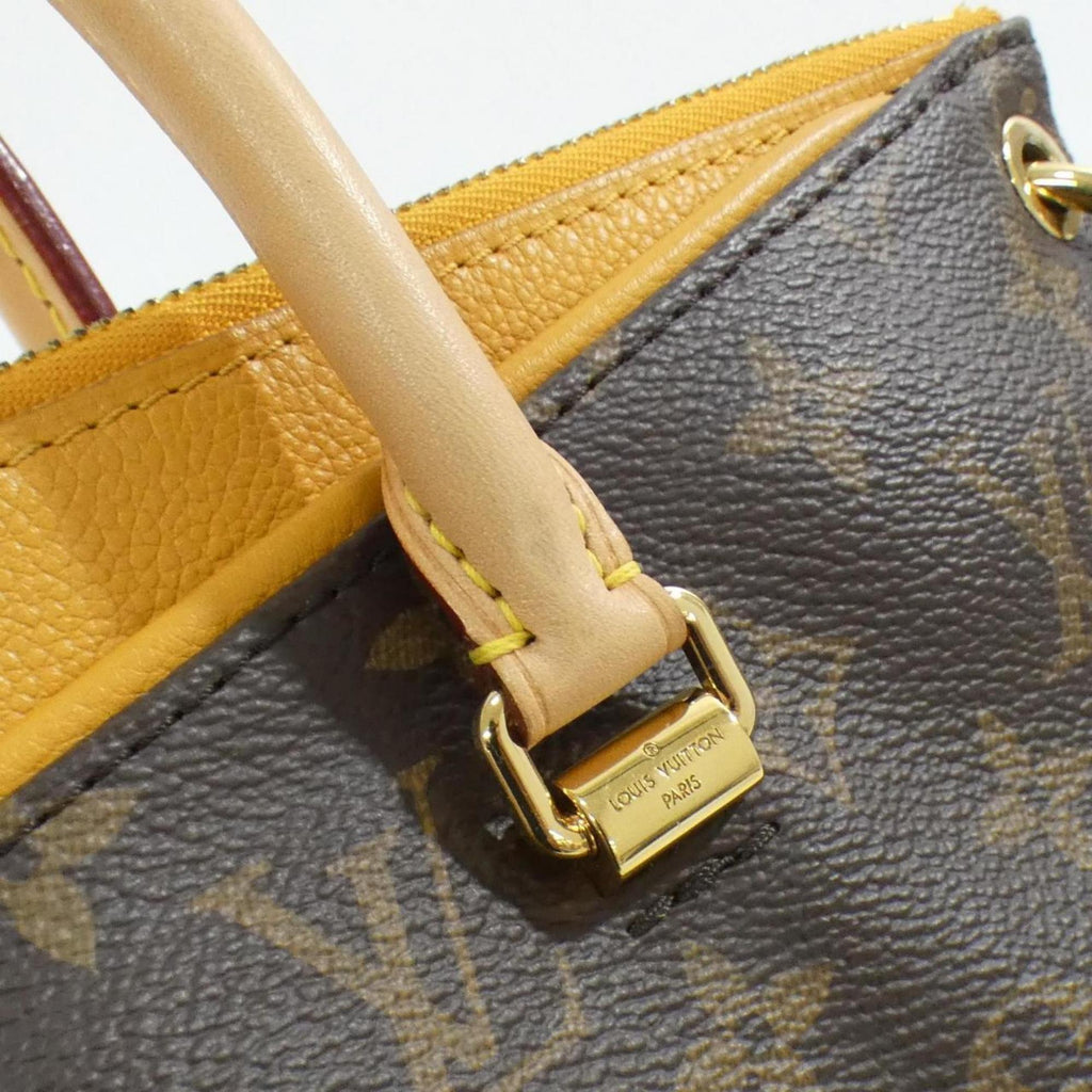 Louis Vuitton Marron Saffron Coated Canvas Leather Handbag