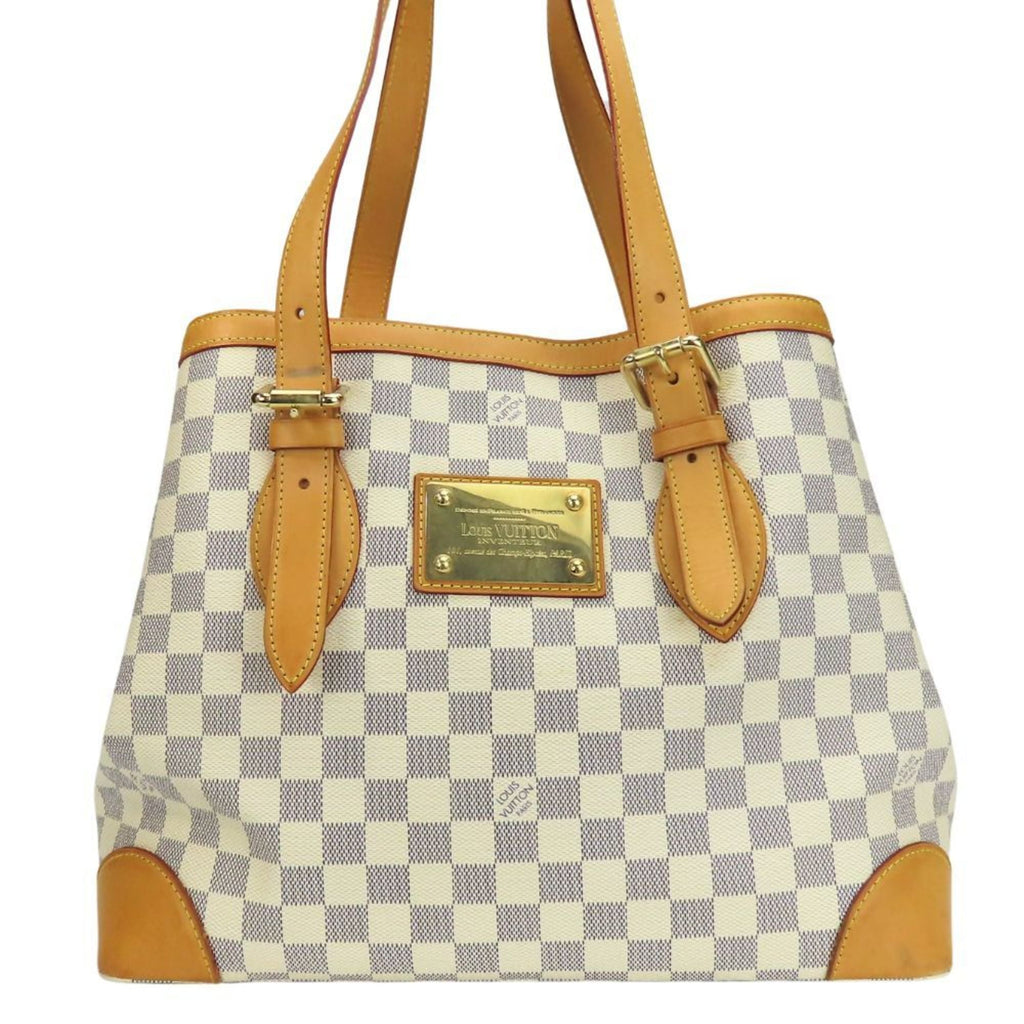 Louis Vuitton White Damier Azur Leather Tote Bag