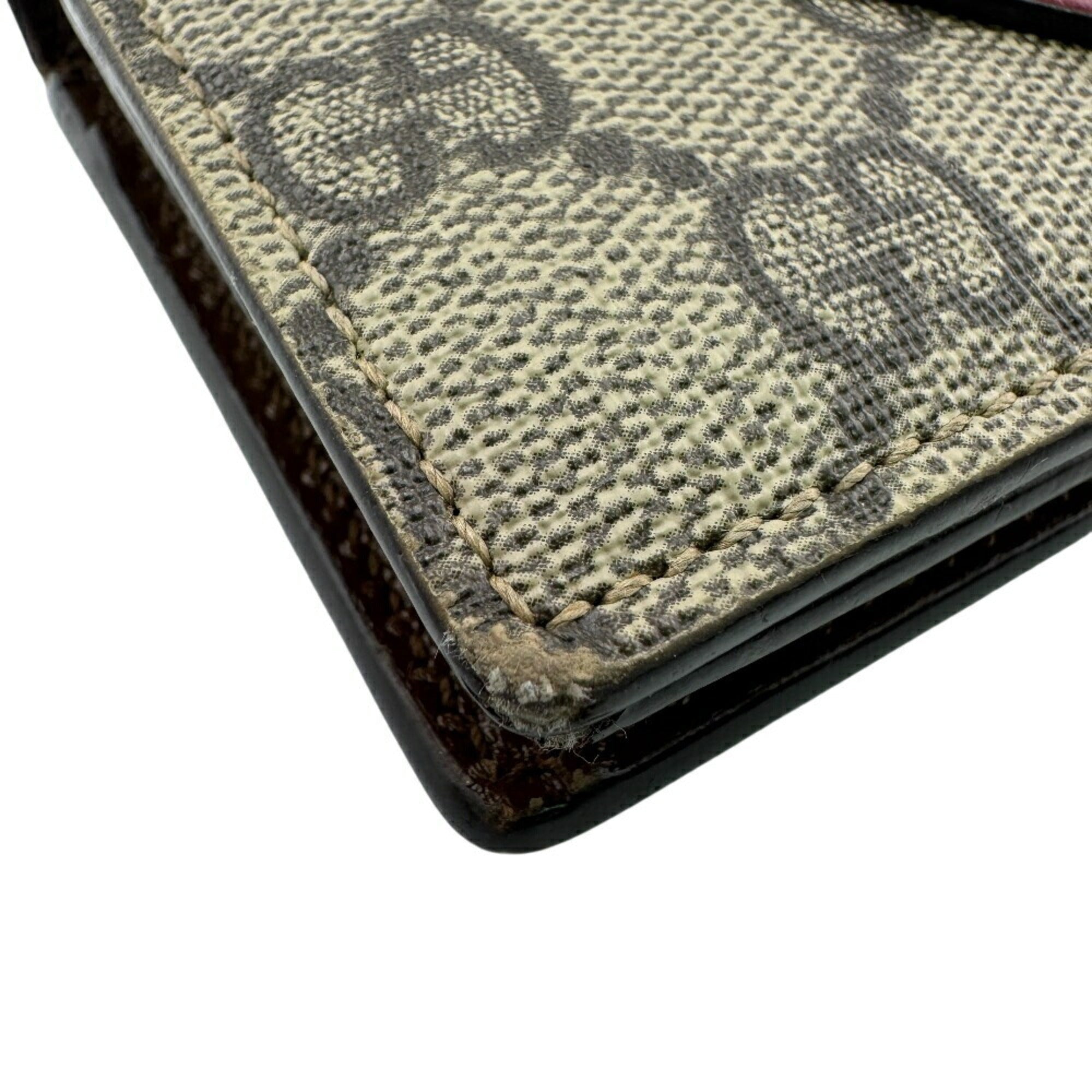 Gucci Gg Supreme Brown Red Color Gg Supreme Wallet (Bi-Fold) (Pre-Owned)