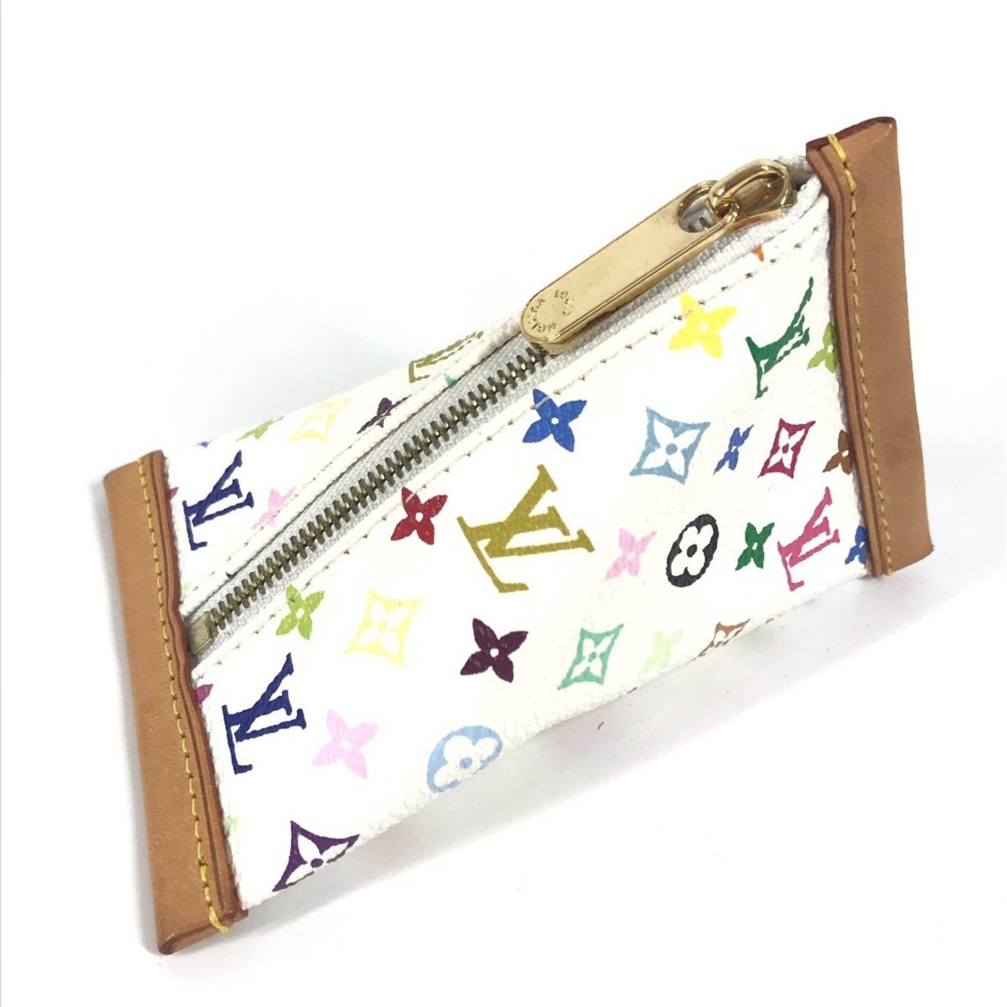 Louis Vuitton Blanc White Monogram Multicolore Coin Purse/Coin Case