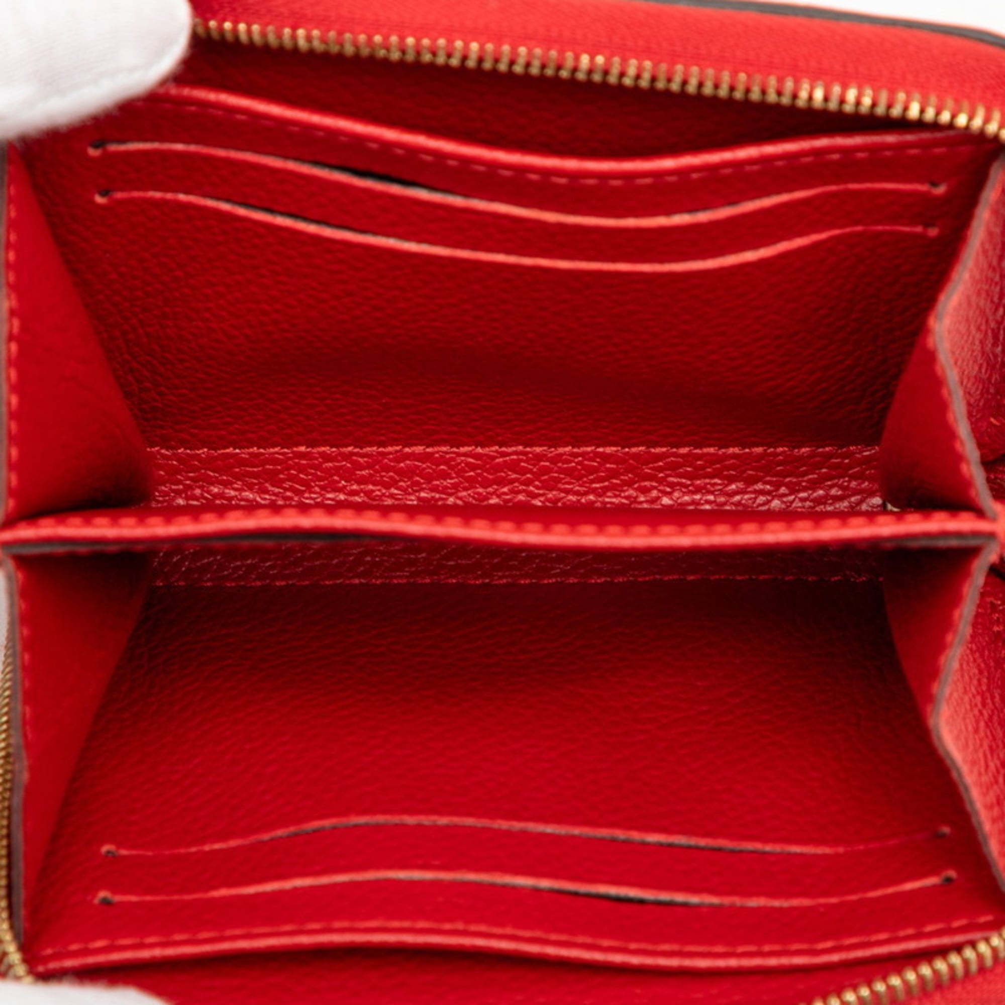 Louis Vuitton Cerise Red Color Leather Coin Purse/Coin Case