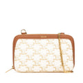 Celine Brown White Pvc Leather Shoulder Bag