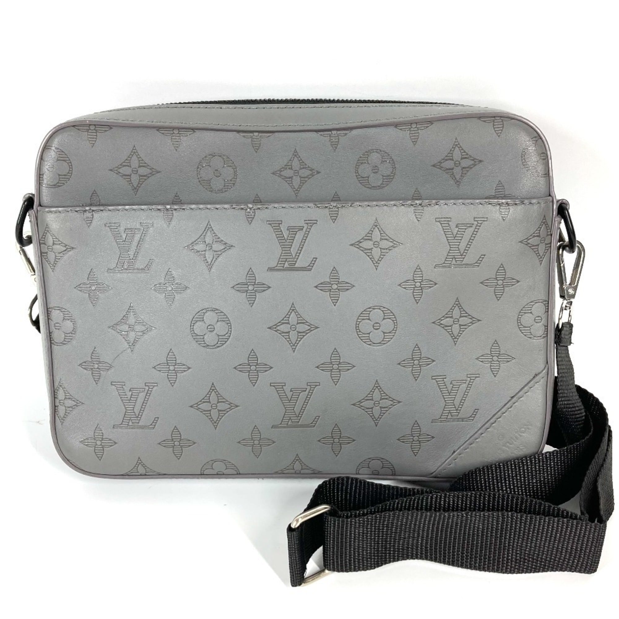 Louis Vuitton Gray Monogram Shadow Clutch Bag Shoulder Bag