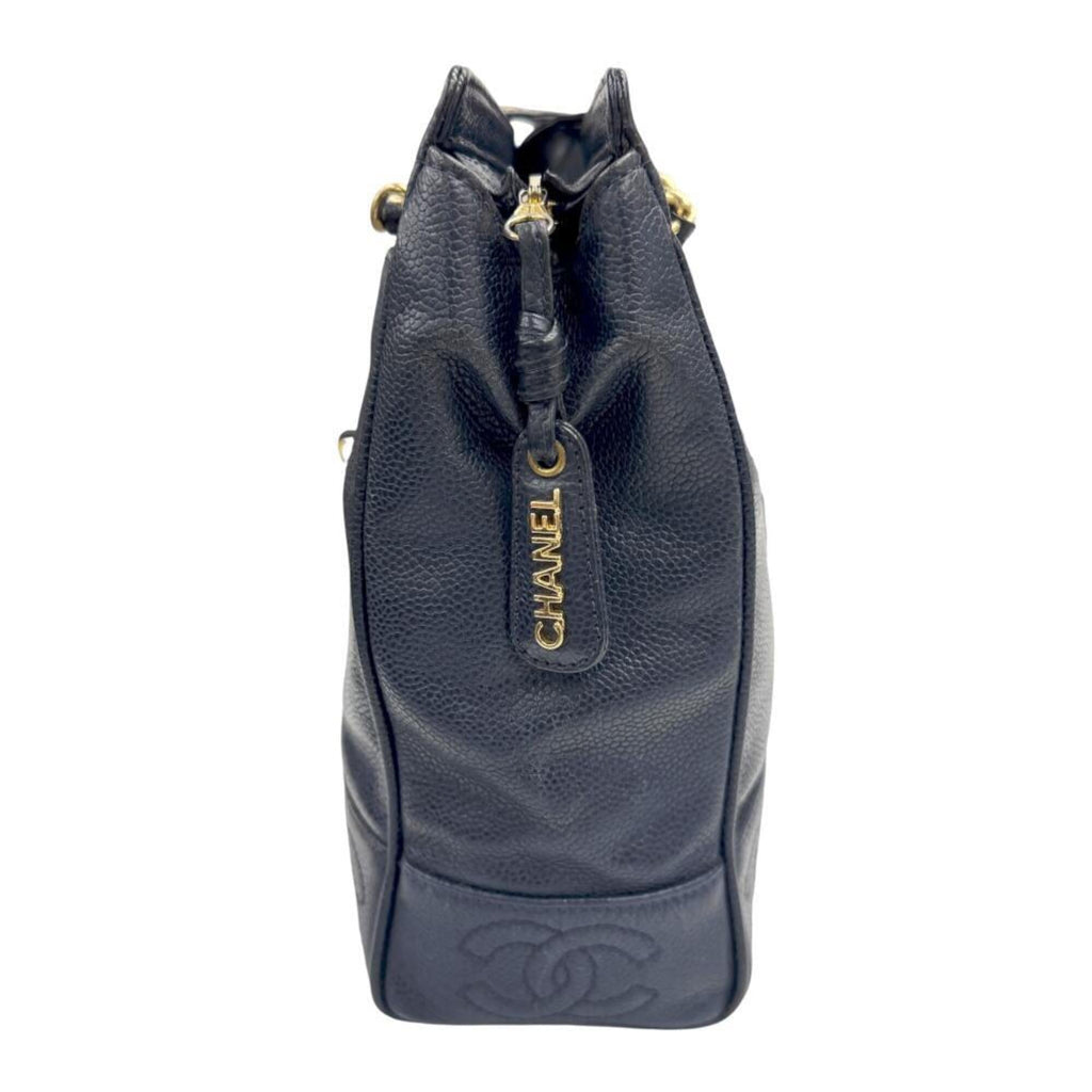 Chanel Navy Grained Calfskin Tote Bag