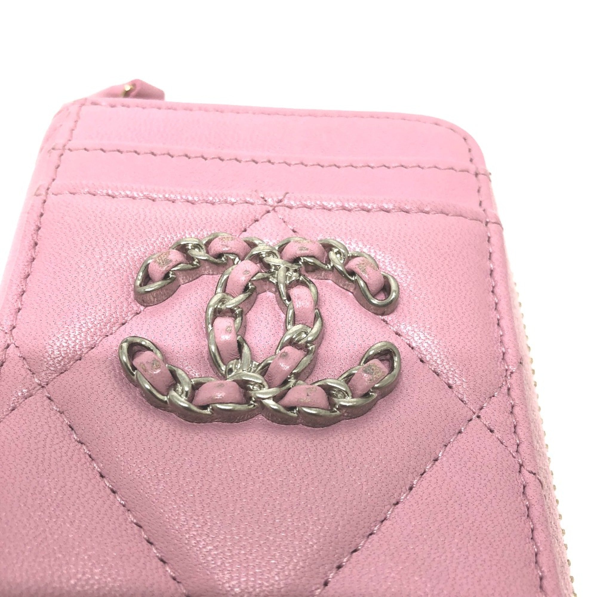 Chanel Pink Leather Coin Purse/Coin Case