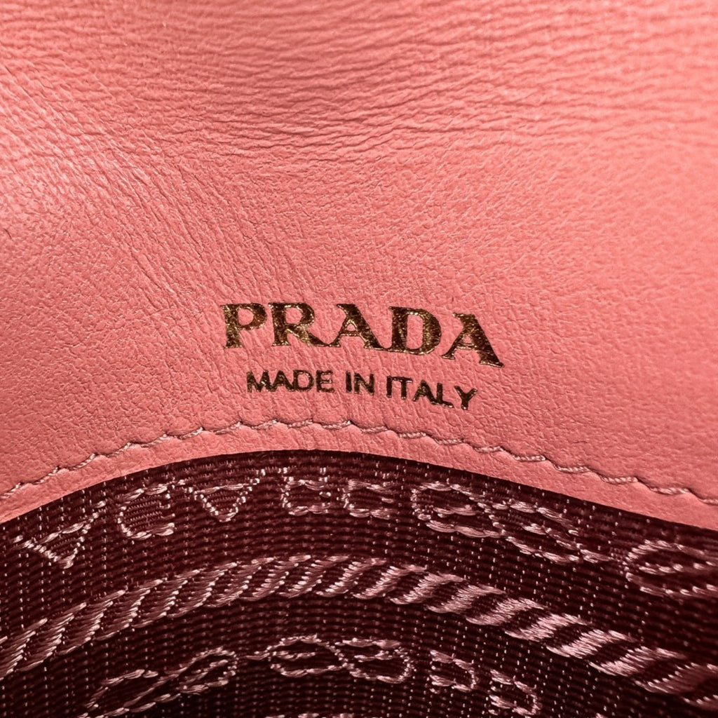 Prada Pink Leather Pochette Shoulder Bag