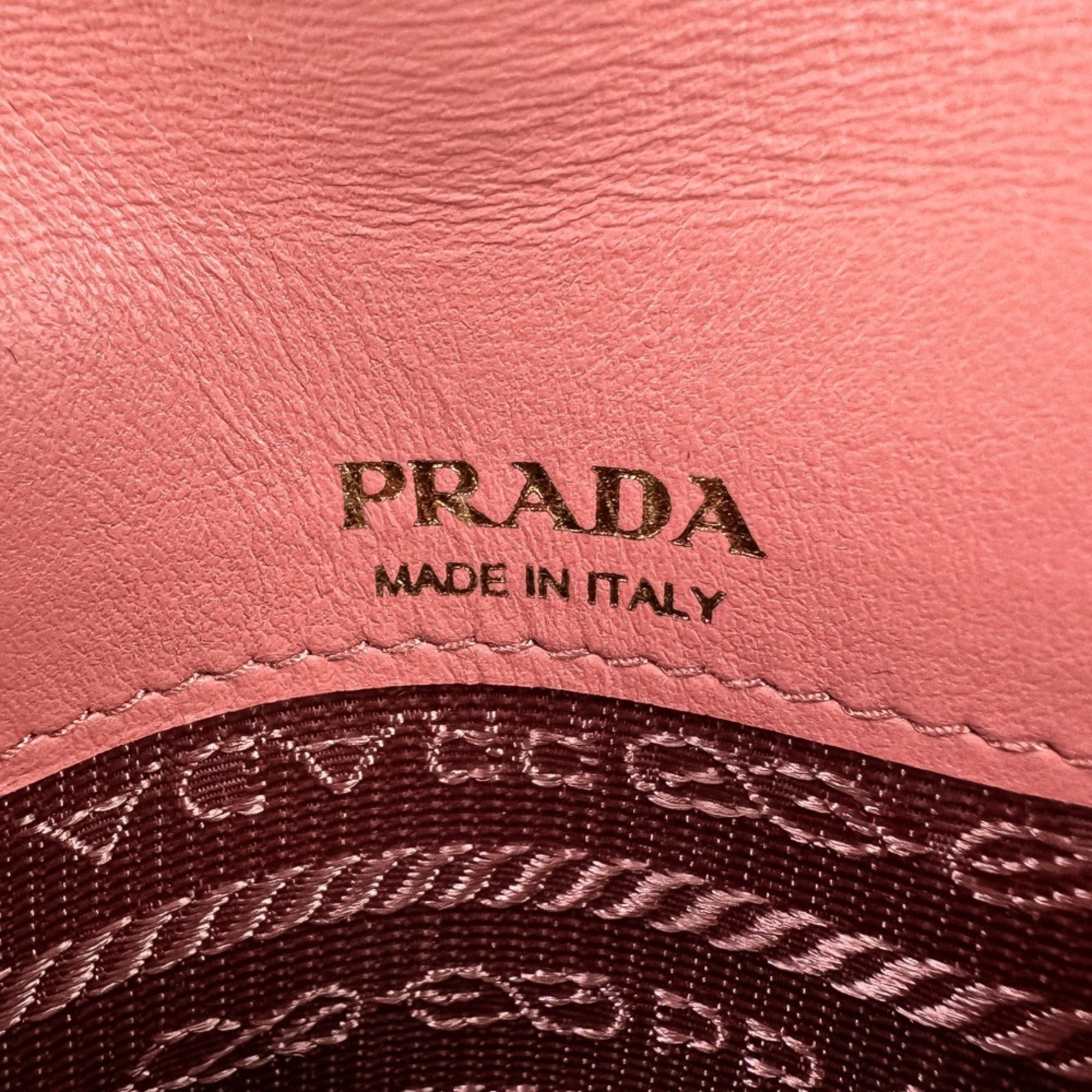 Prada Pink Leather Pochette Shoulder Bag