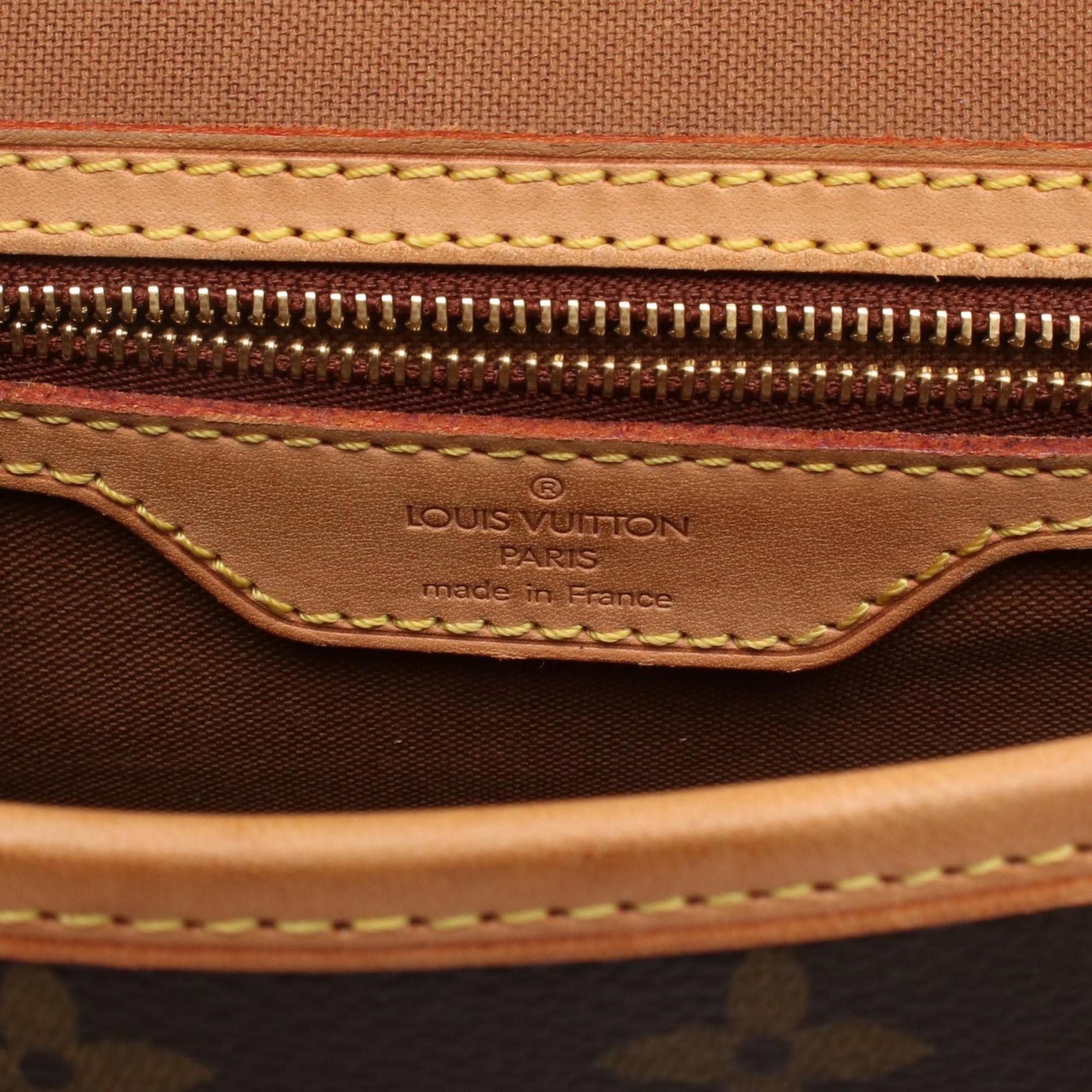 Louis Vuitton Brown Coated Canvas Leather Shoulder Bag