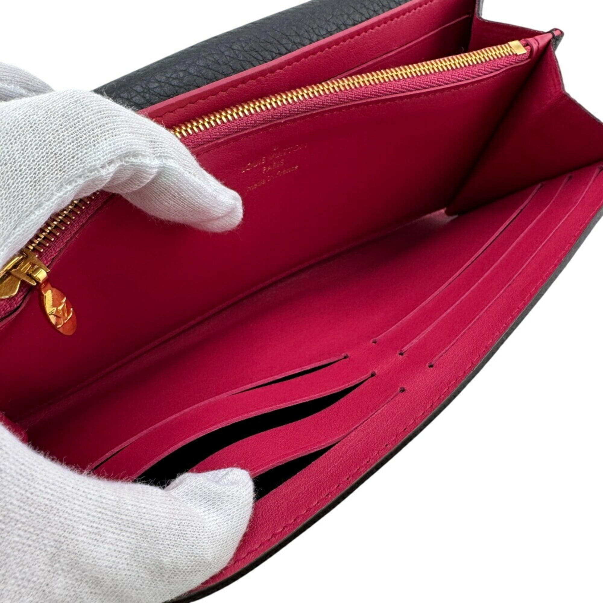 Louis Vuitton Taurillon Black Leather Long Wallet