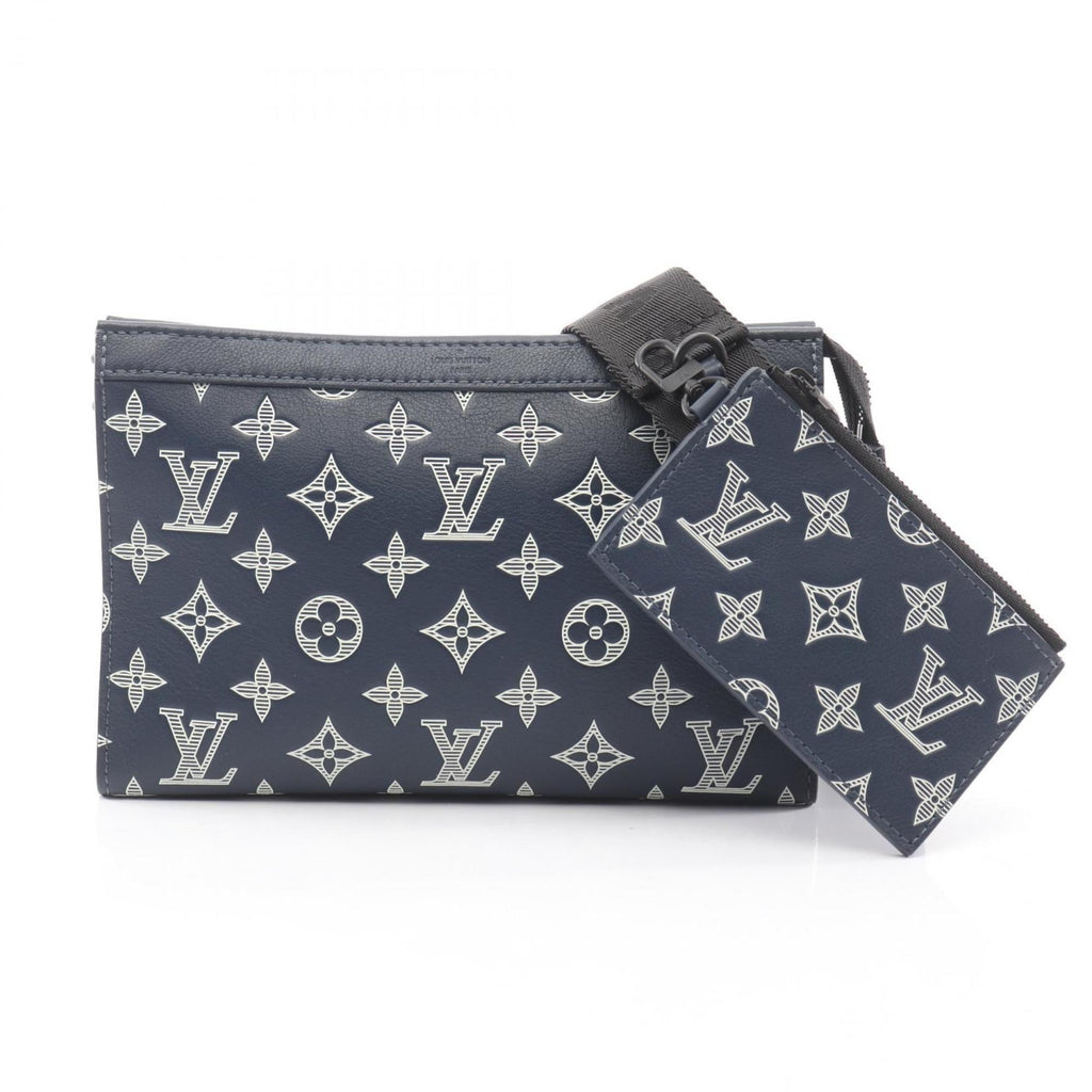 Louis Vuitton Navy White Monogram Shadow Handbag Shoulder Bag