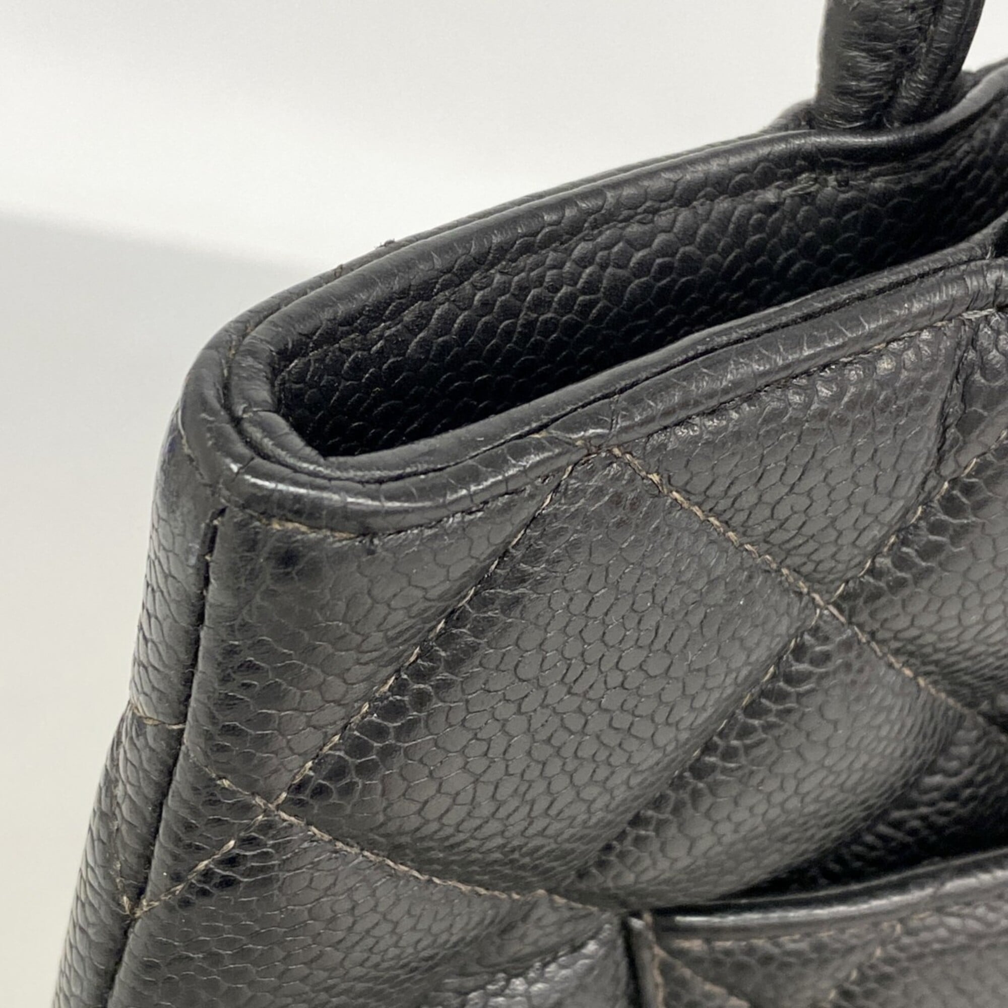 Chanel Black Grained Calfskin Tote Bag