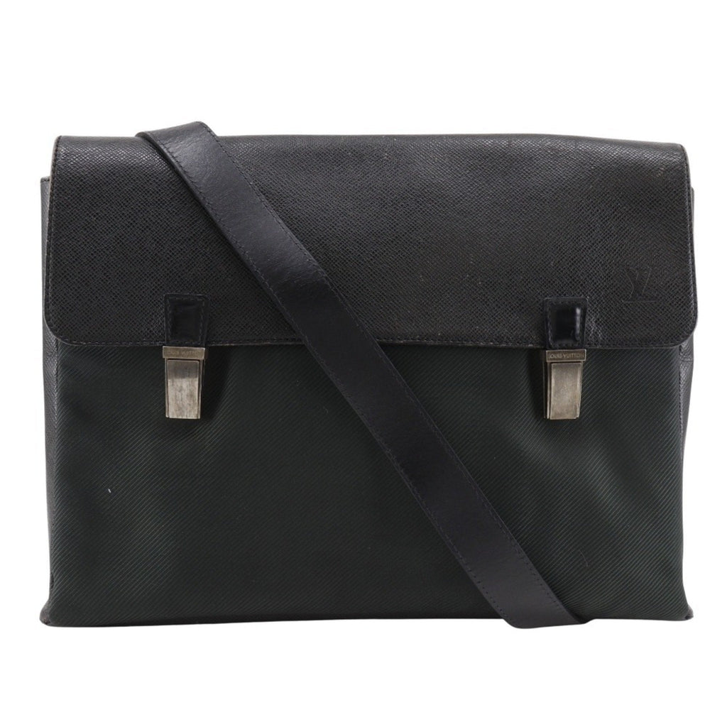 Louis Vuitton Black Noir Taiga Leather Shoulder Bag