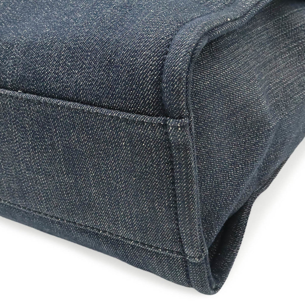 Chanel Navy Denim Leather Shoulder Bag Tote Bag