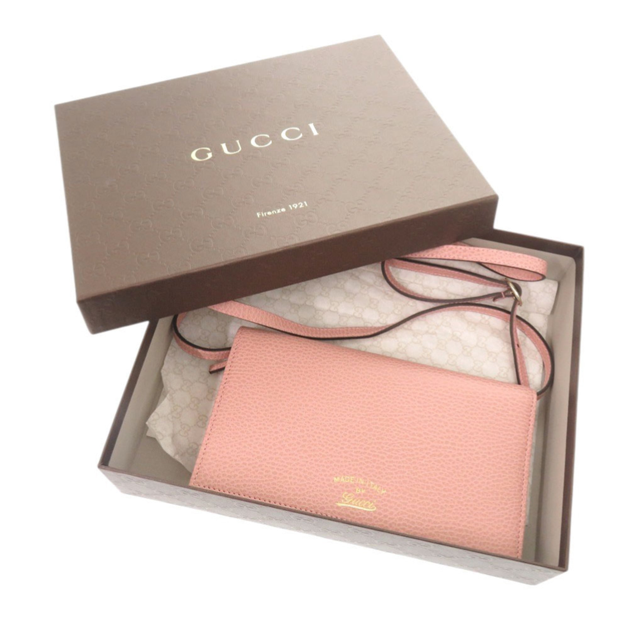 Gucci Pink Leather Shoulder Bag (Pre-Owned)
