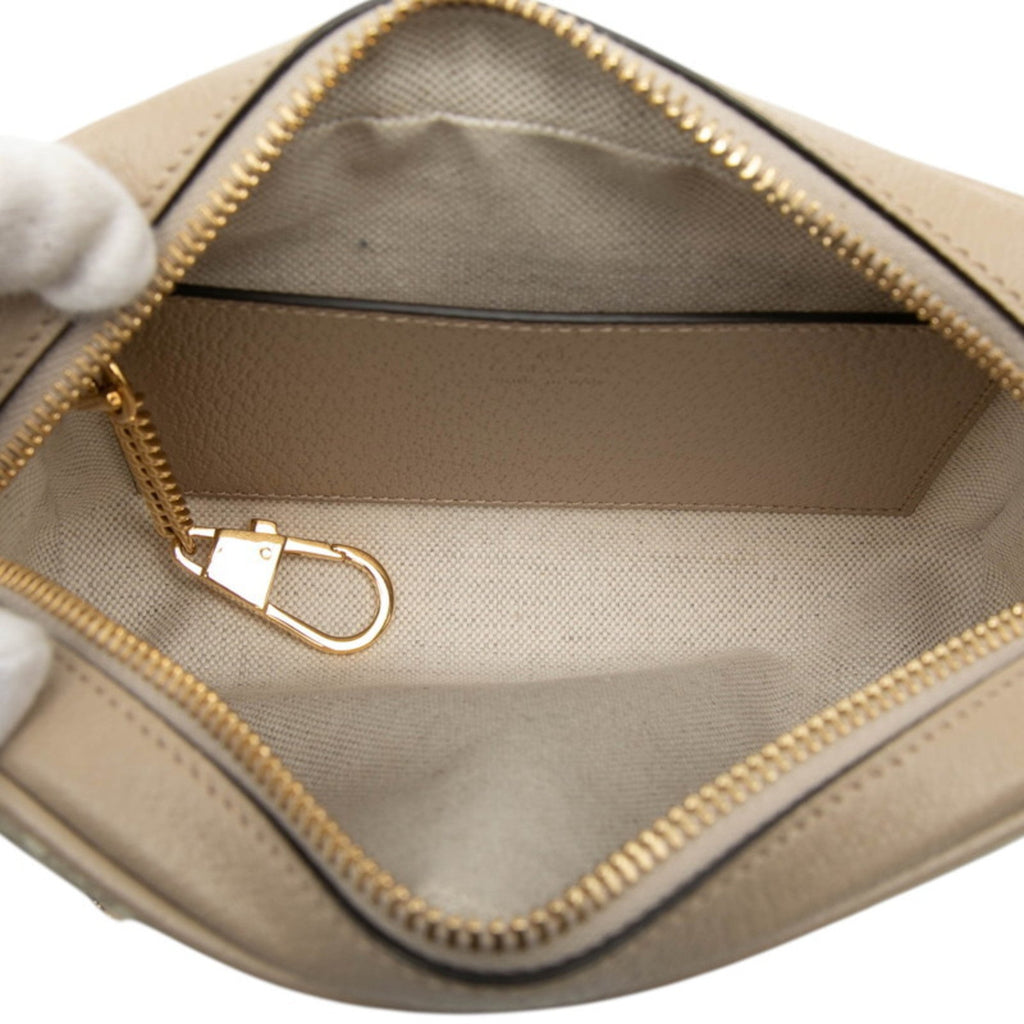 Gucci Beige Leather Pvc Shoulder Bag (Pre-Owned)