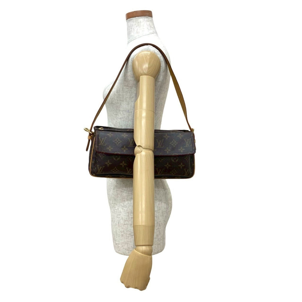 Louis Vuitton Brown Leather Pvc Shoulder Bag Tote Bag