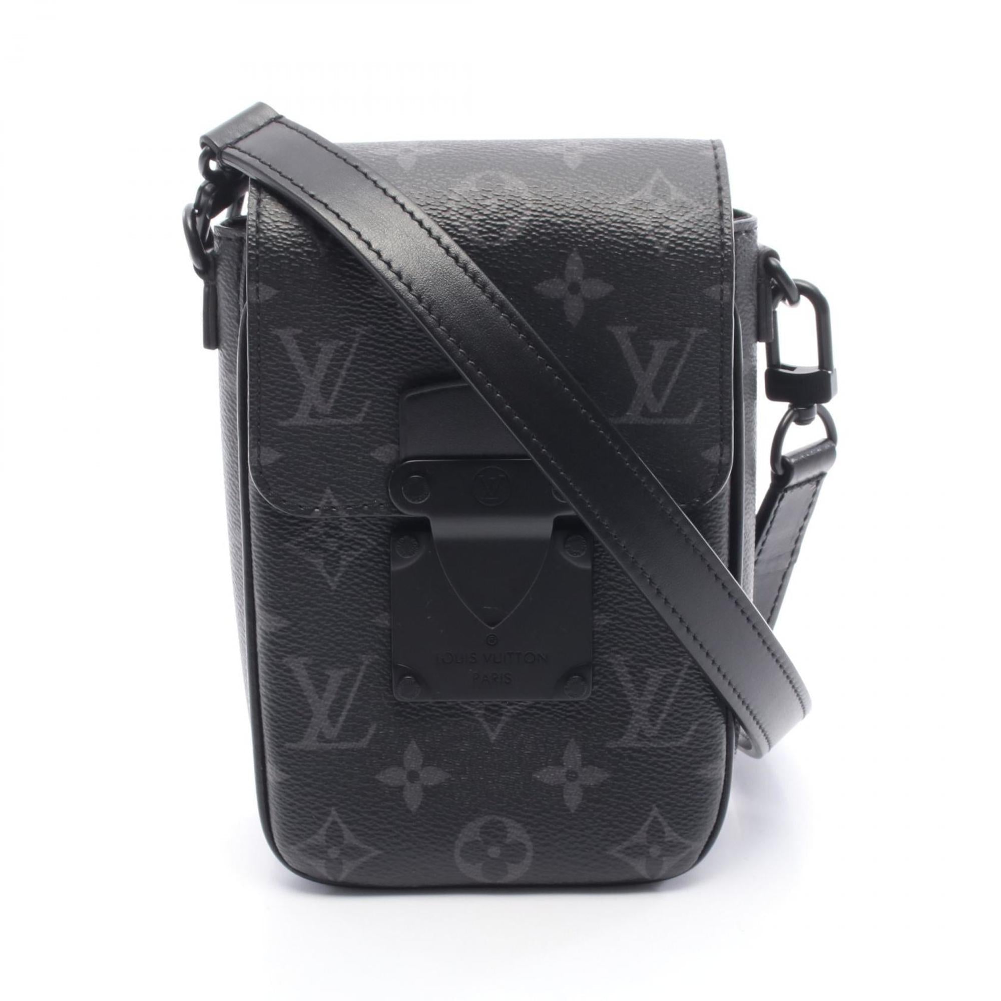 Louis Vuitton Black Coated Canvas Leather Shoulder Bag