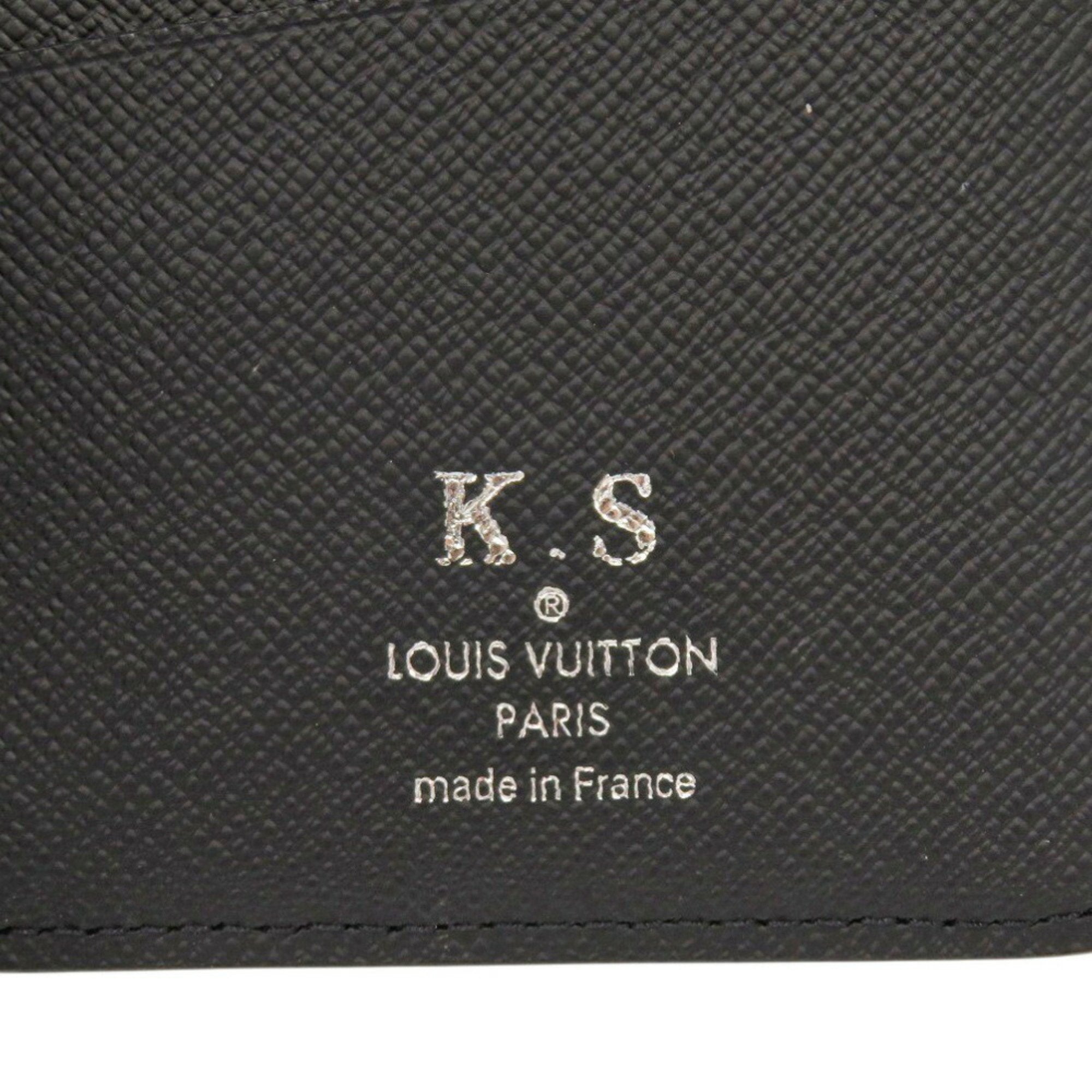 Louis Vuitton Noir Taiga Leather Long Wallet