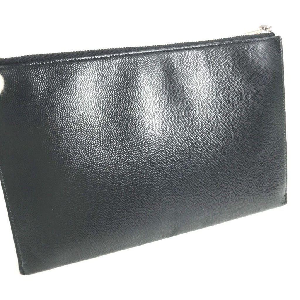 Saint Laurent Black Leather Clutch Bag Pouch (Pre-Owned)