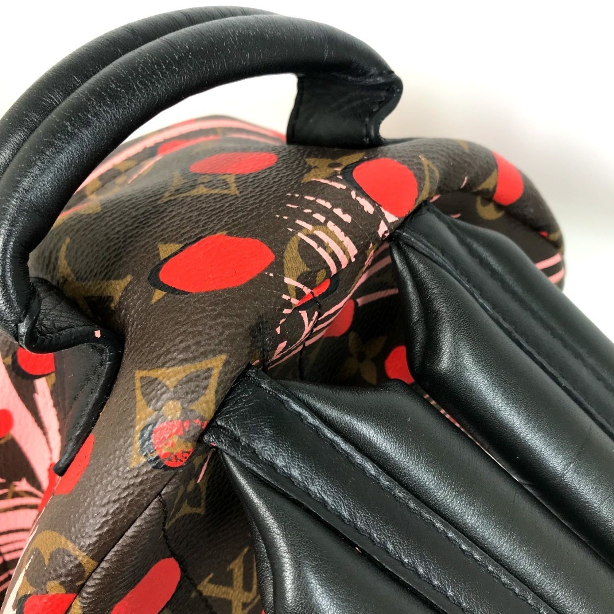 Louis Vuitton Brown Pink Red Color Monogram Backpack