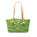 Bottega Veneta Gray Green Leather Shoulder Bag Tote Bag
