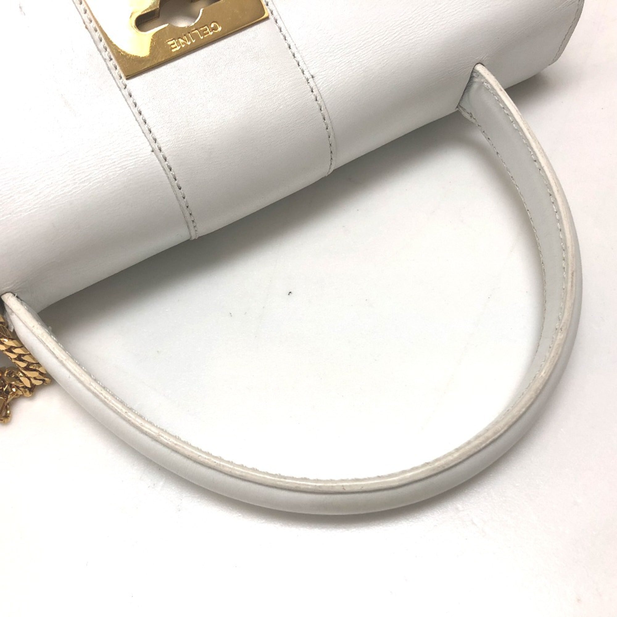 Celine White Leather Handbag