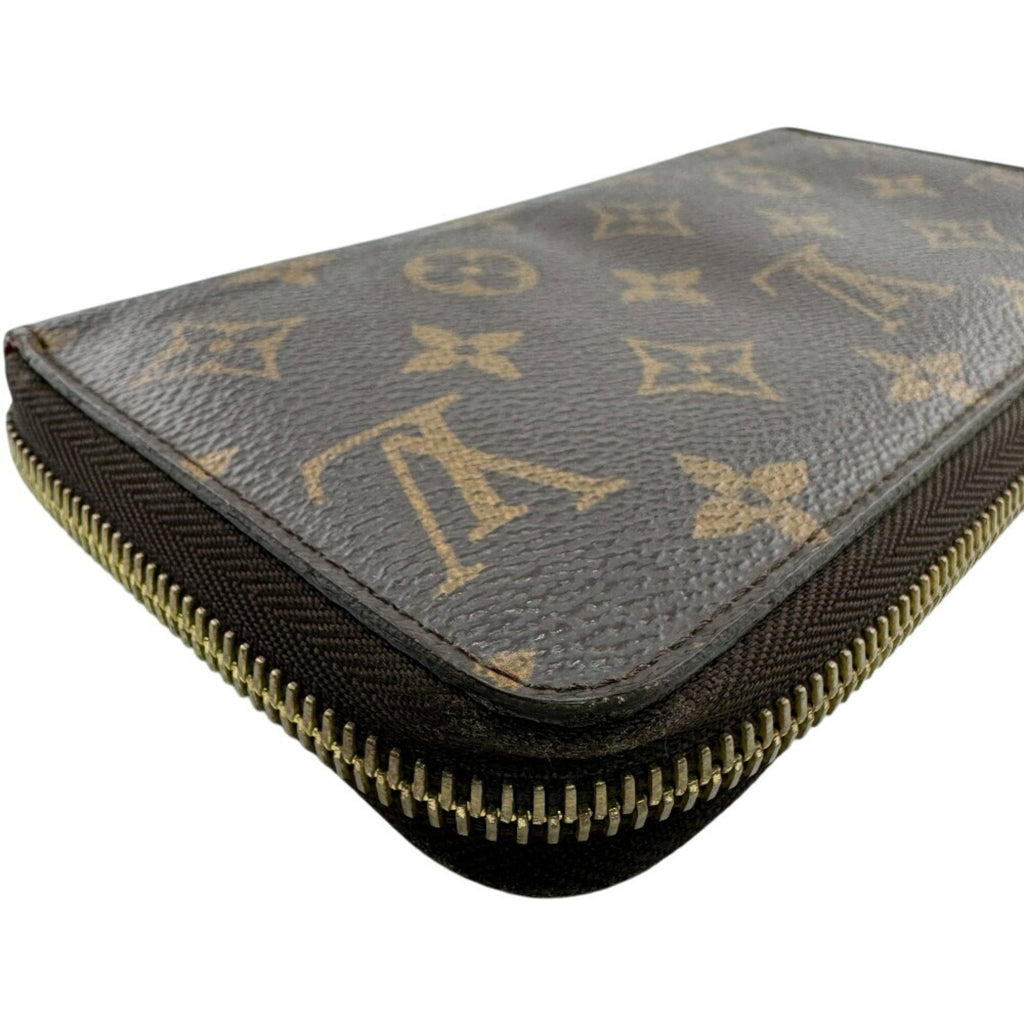 Louis Vuitton Brown Red Color Leather Long Wallet