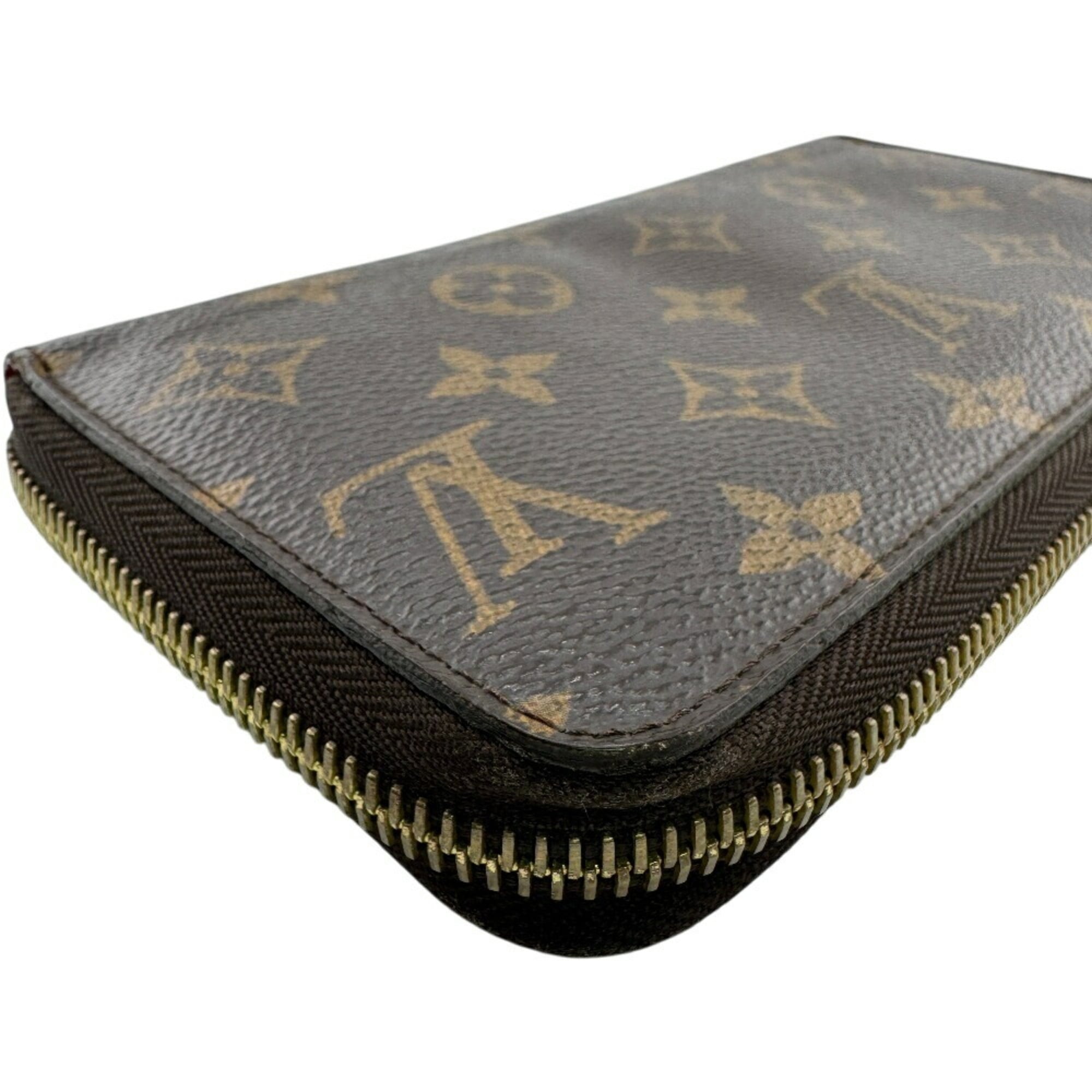Louis Vuitton Brown Red Color Leather Long Wallet