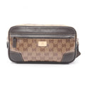 Gucci Beige Brown Pvc Coated Canvas Leather Fanny Pack Handbag (Pre-Owned)