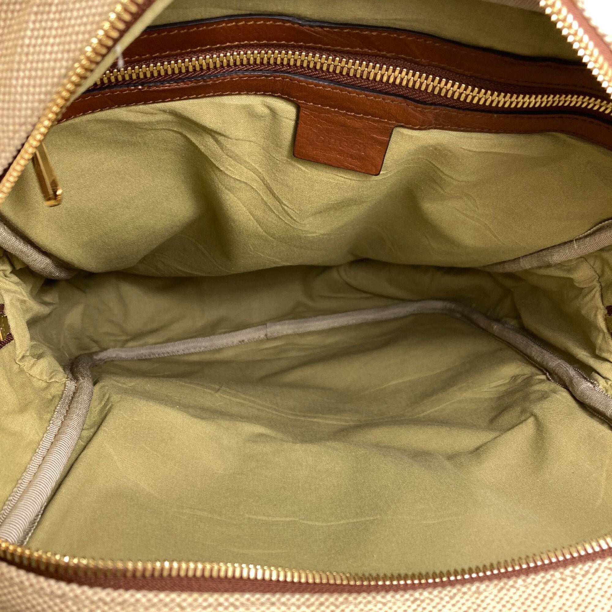 Gucci Brown Canvas Backpack (Pre-Owned)