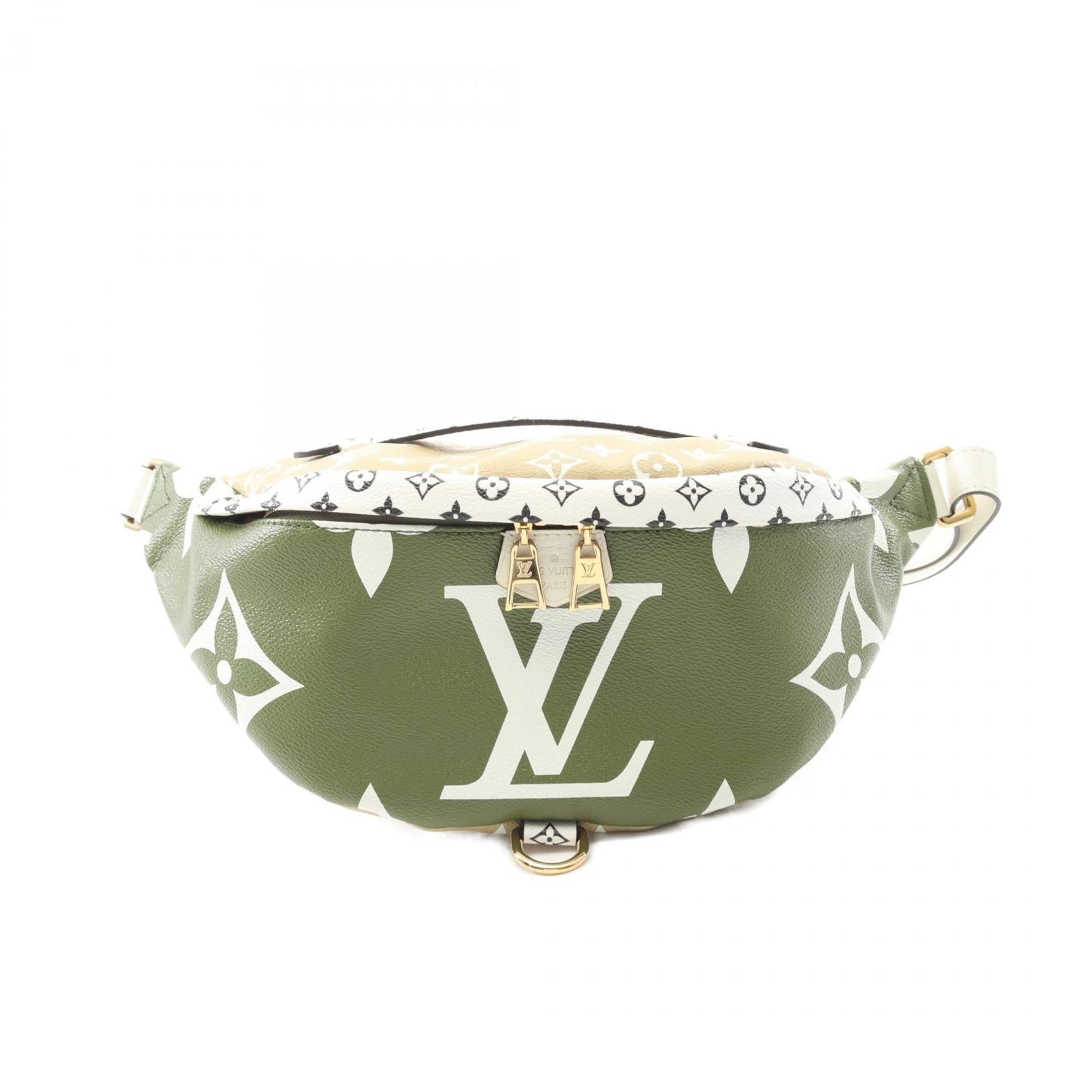 Louis Vuitton Beige Khaki Multi-Color Coated Canvas Leather Fanny Pack