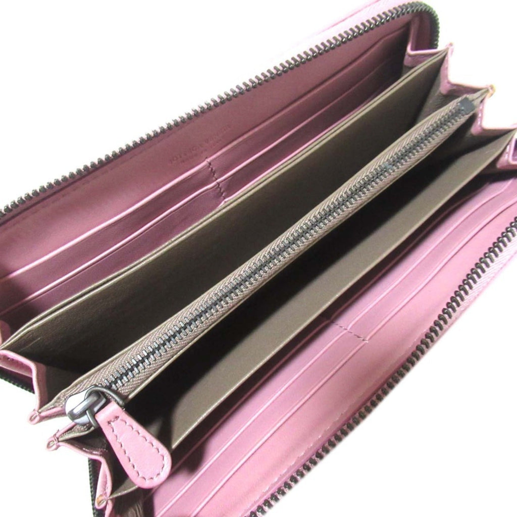 Bottega Veneta Intrecciato Pink Intrecciato Long Wallet (Bi-Fold)