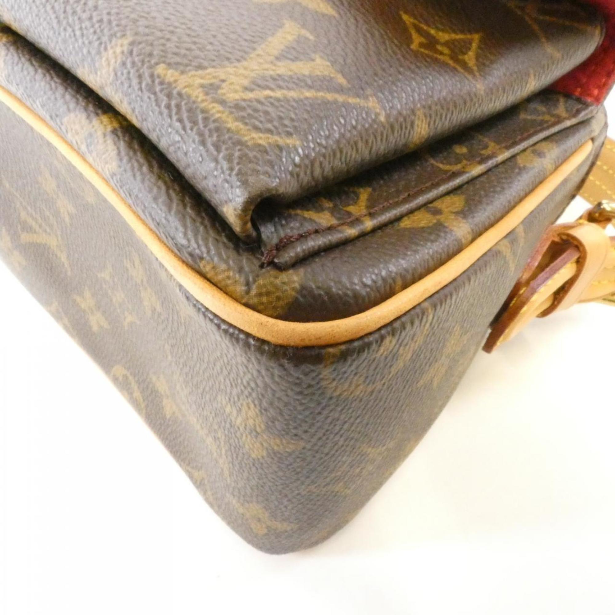 Louis Vuitton Brown Coated Canvas Shoulder Bag