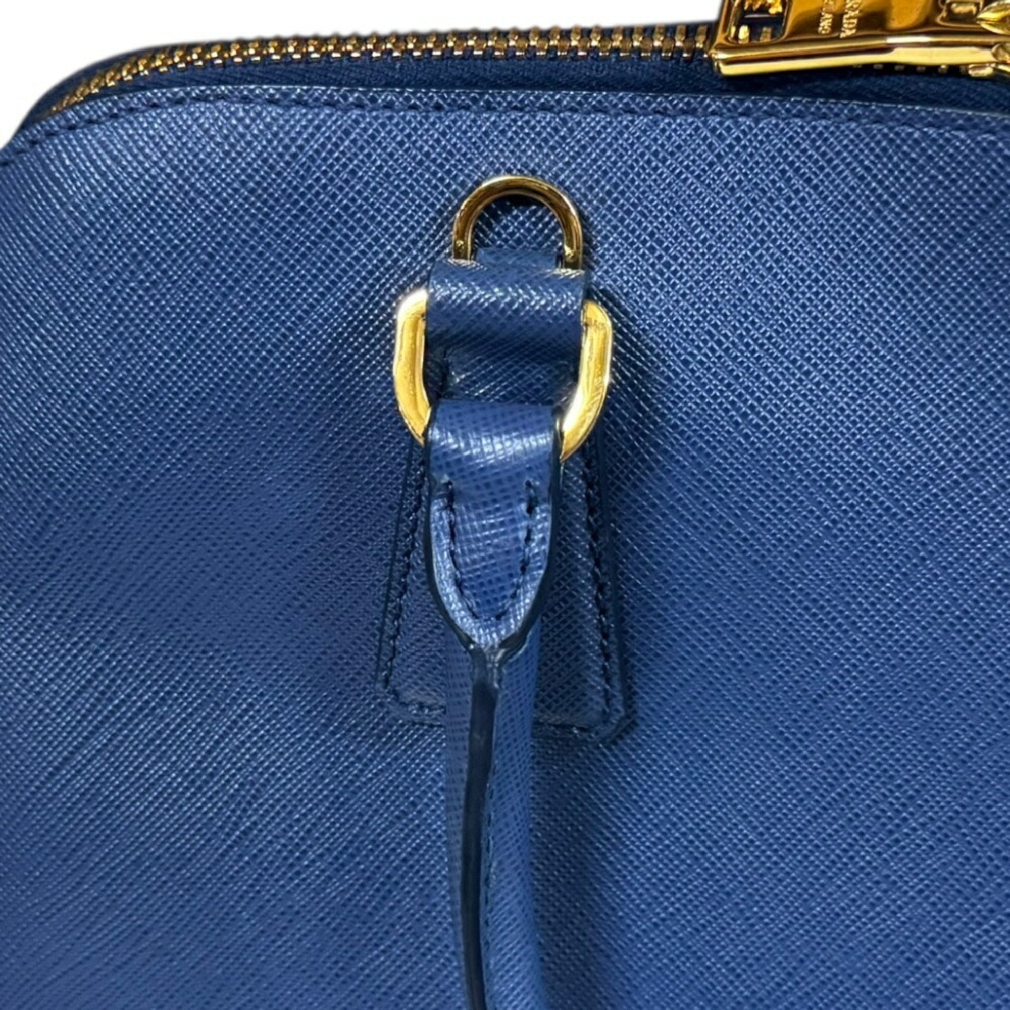 Prada Blue Leather Shoulder Bag