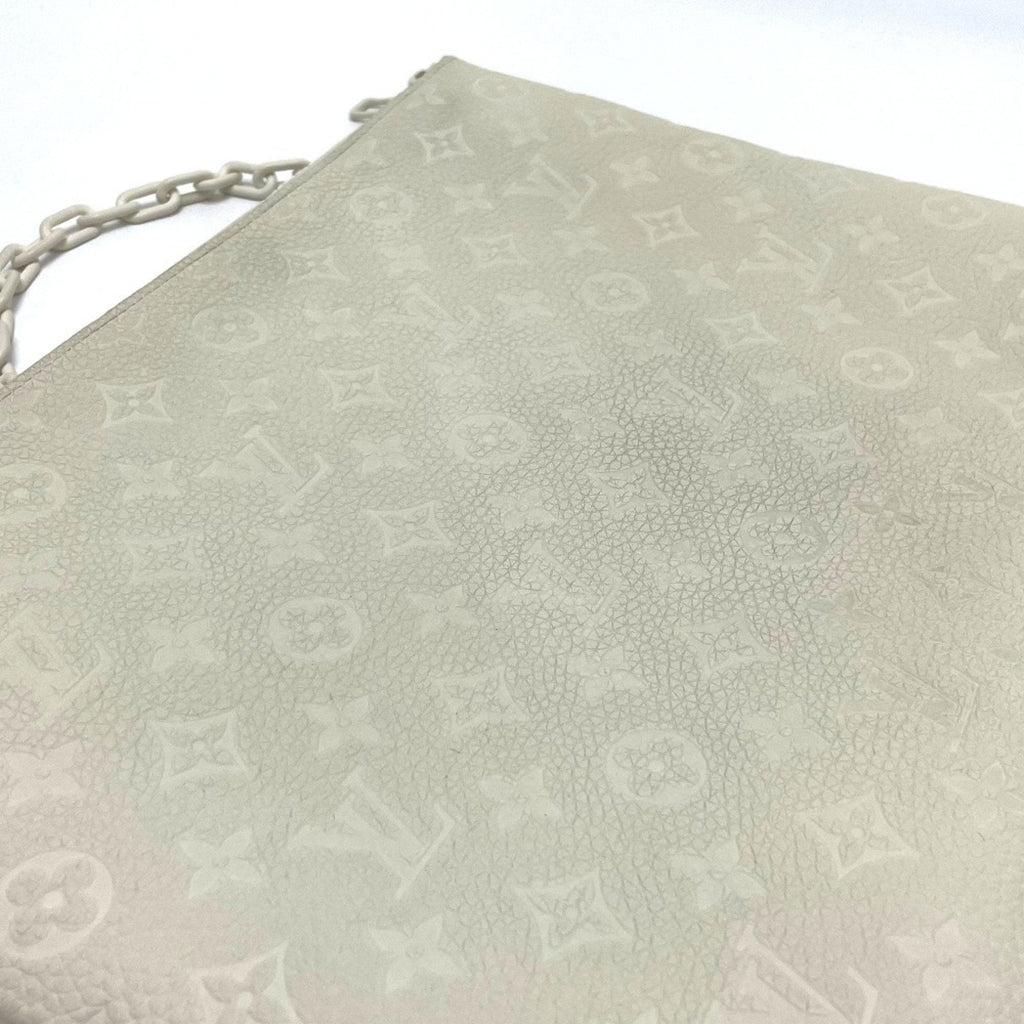 Louis Vuitton Blanc White Leather Clutch Bag Pochette