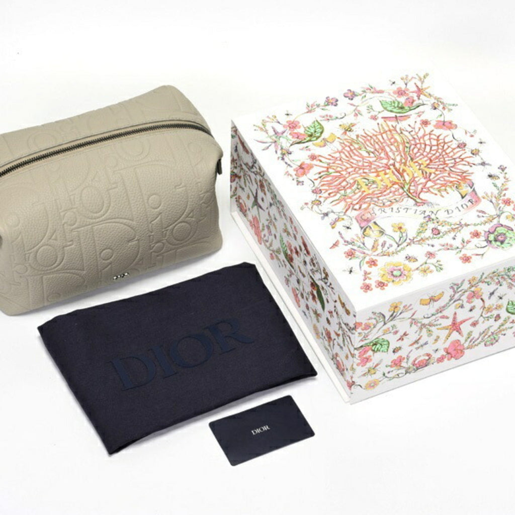 Christian Dior Gray Leather Pouch (Pre-Owned)