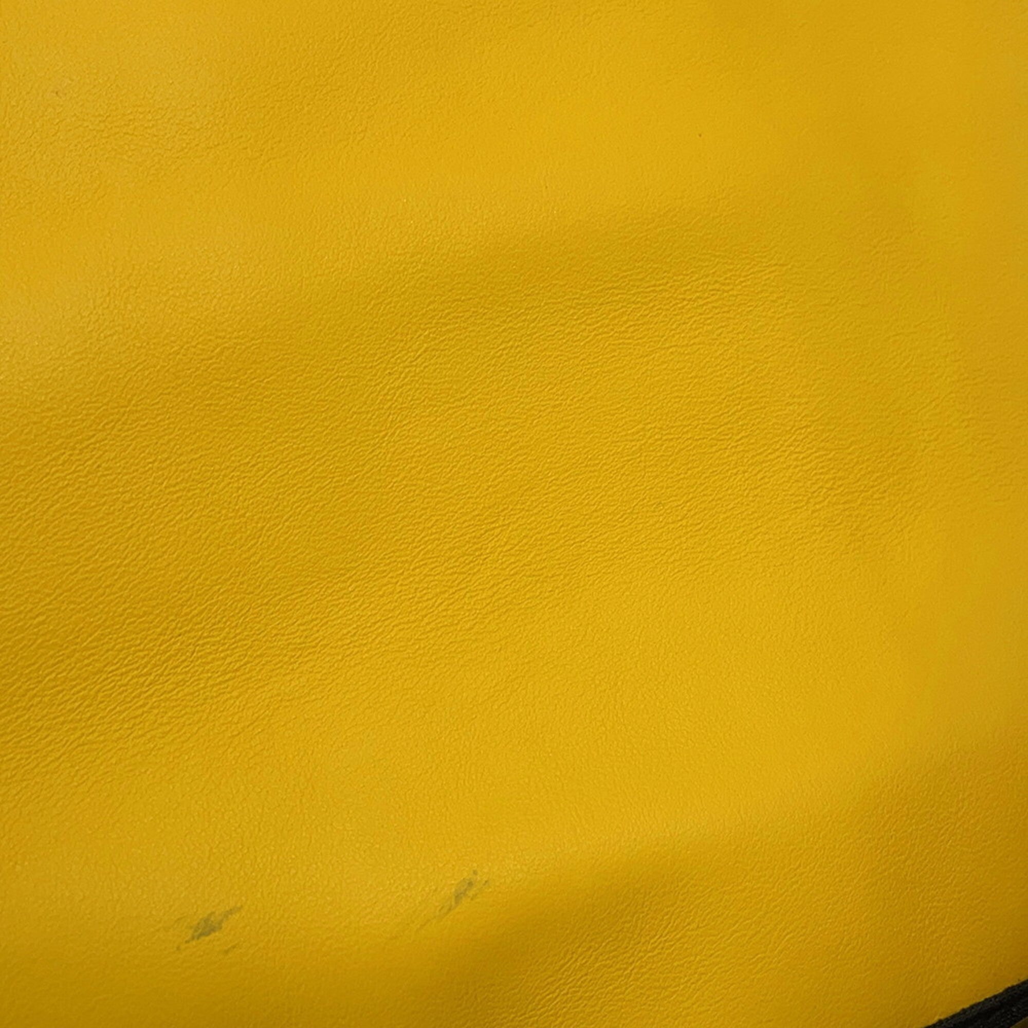 Fendi Selleria Black Yellow Leather Fanny Pack Shoulder Bag