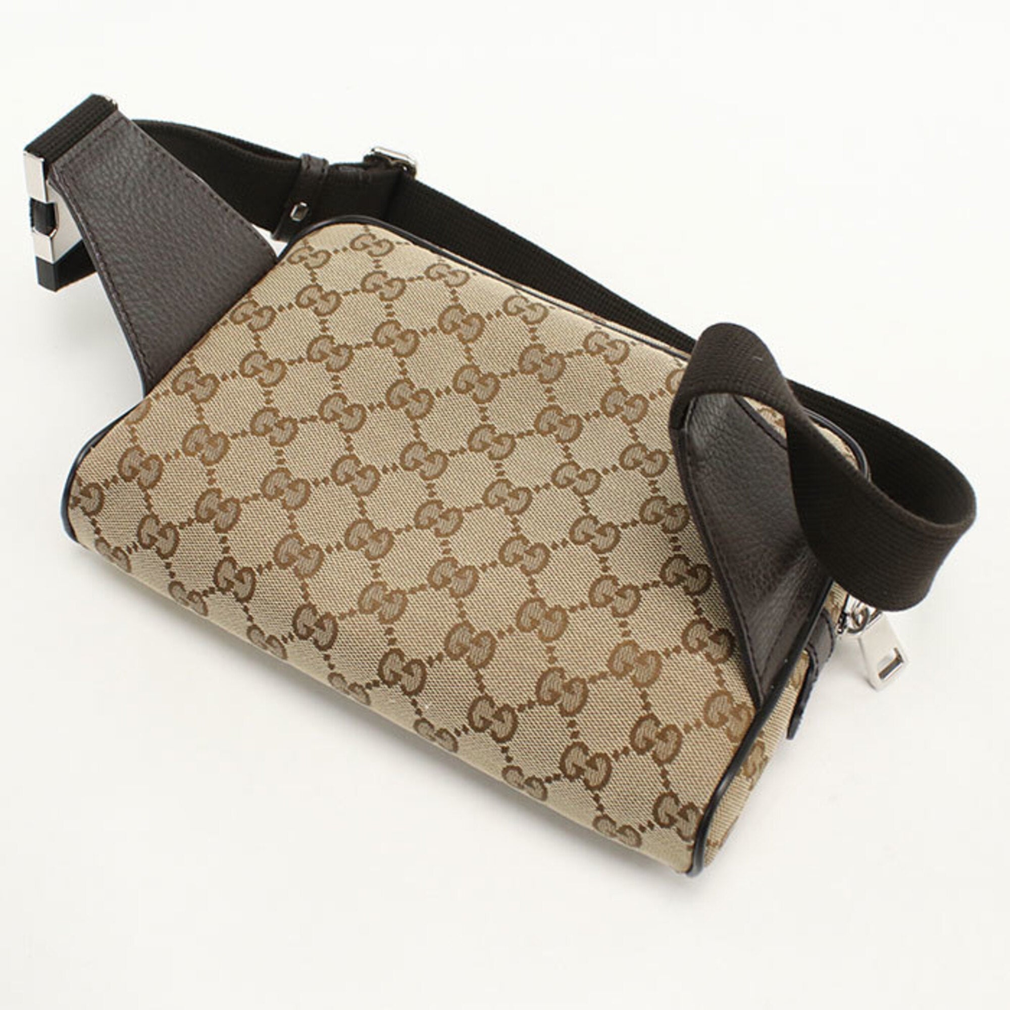 Gucci Brown Canvas Sling Bag (Pre-Owned)