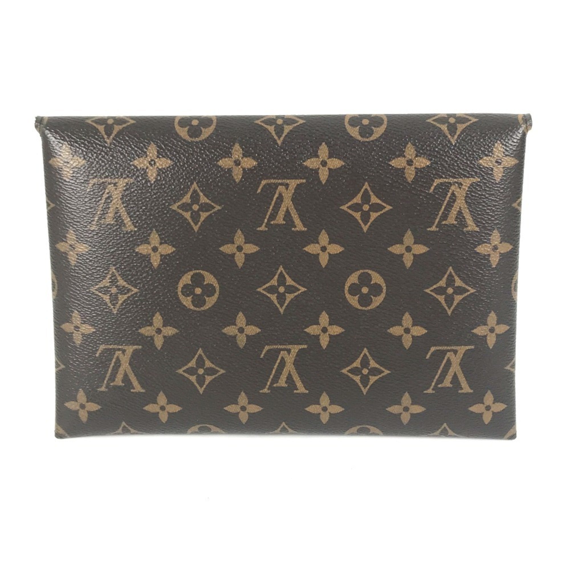Louis Vuitton Brown Monogram Canvas Clutch Bag Pochette Pouch