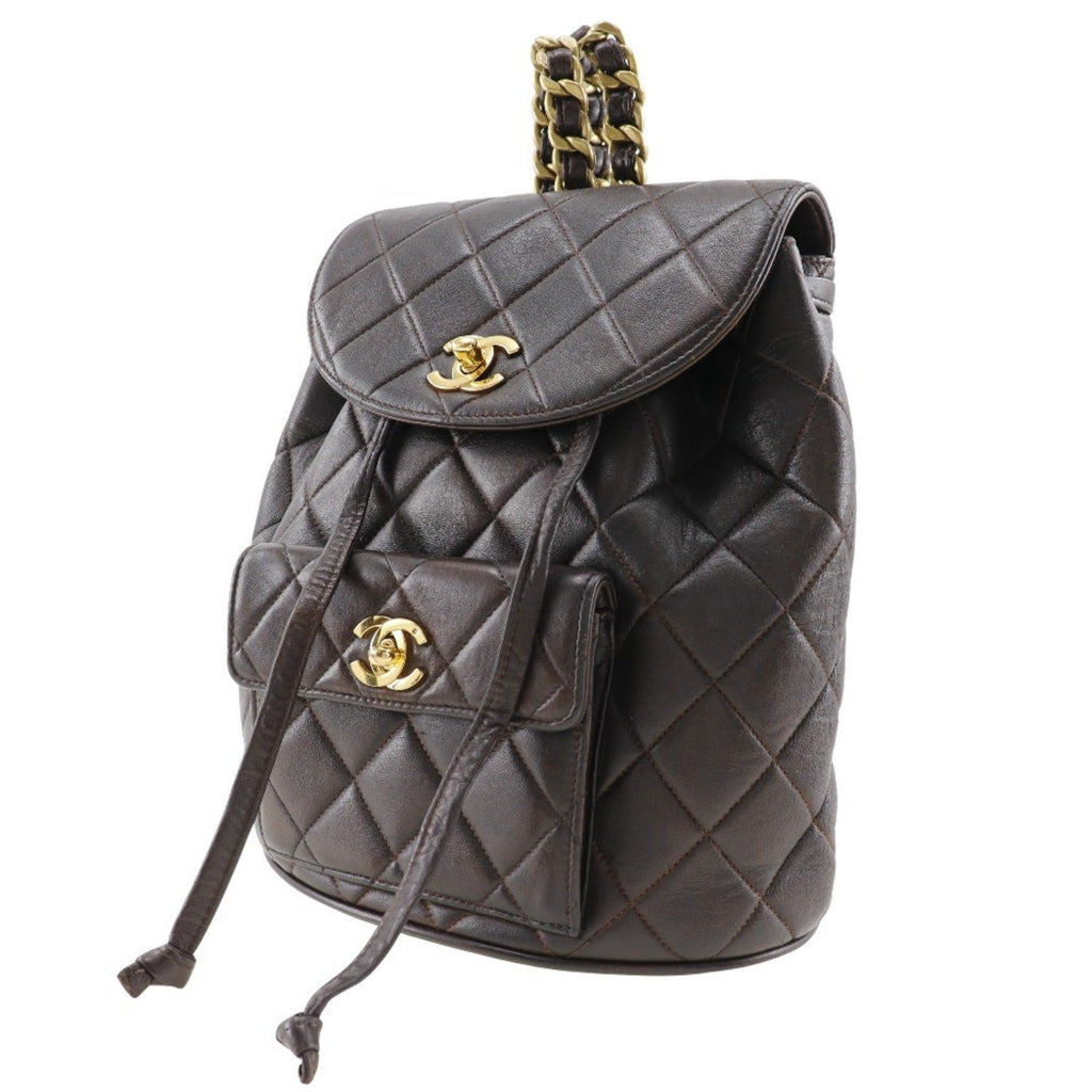 Chanel Brown Leather Backpack