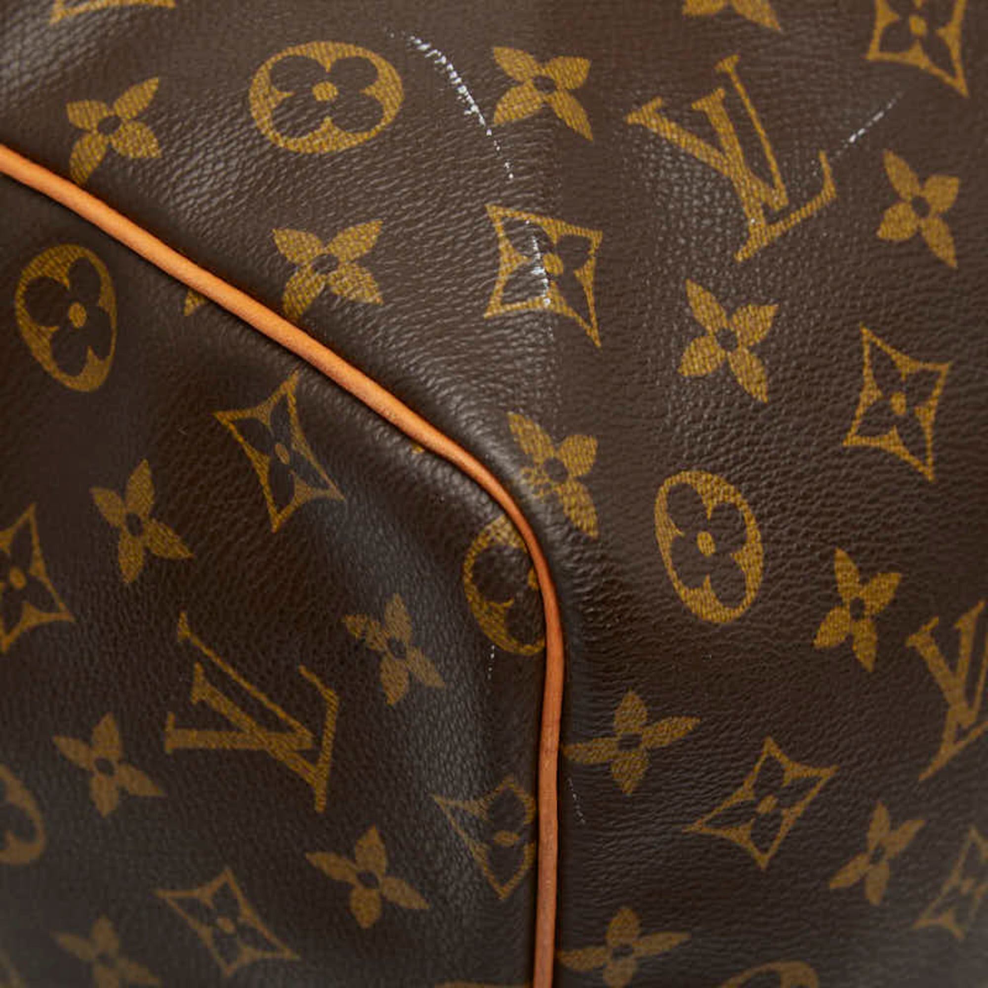 Louis Vuitton Brown Pvc Leather Boston Bag