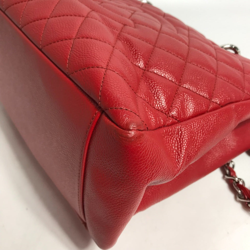 Chanel Red Leather Tote Bag