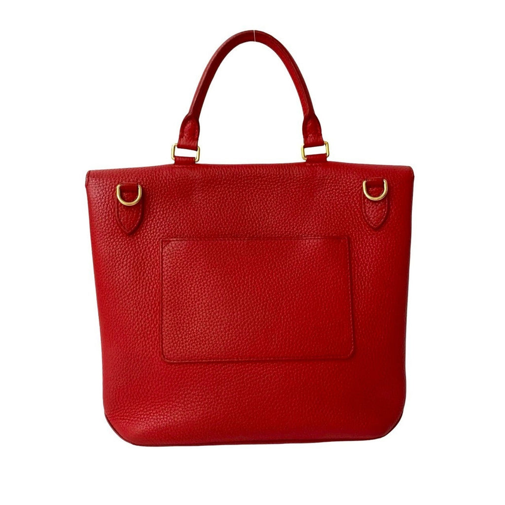 Louis Vuitton Red Color Leather Handbag Shoulder Bag Tote Bag