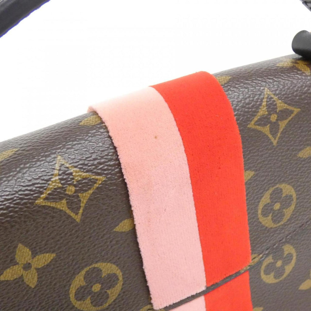 Louis Vuitton Coquelicots Marron Peche Coated Canvas Handbag